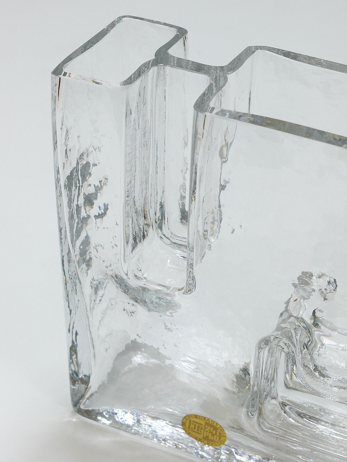 Op Art Ice Glass Vase By Claus Josef Riedel, Austria, 1970s photo buy