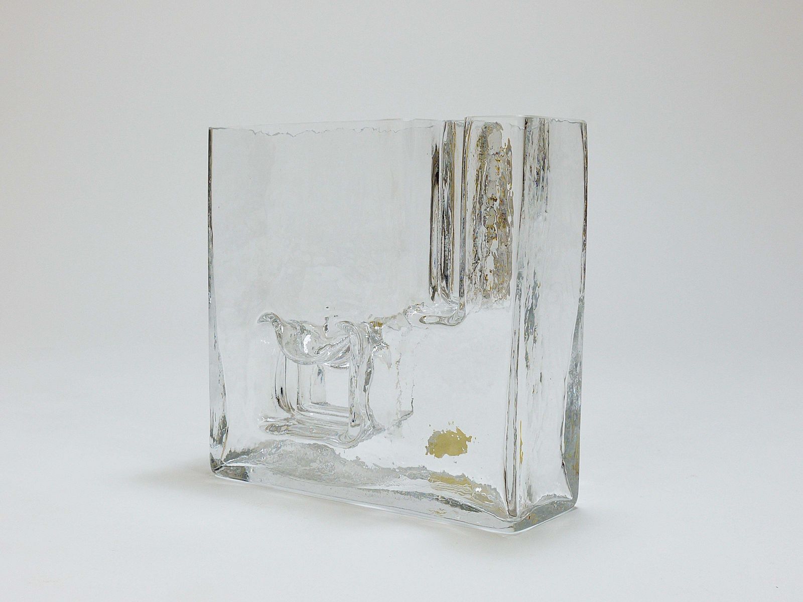 766.0 Op Art Ice Glass Vase By Claus Josef Riedel, Austria, 1970s photo