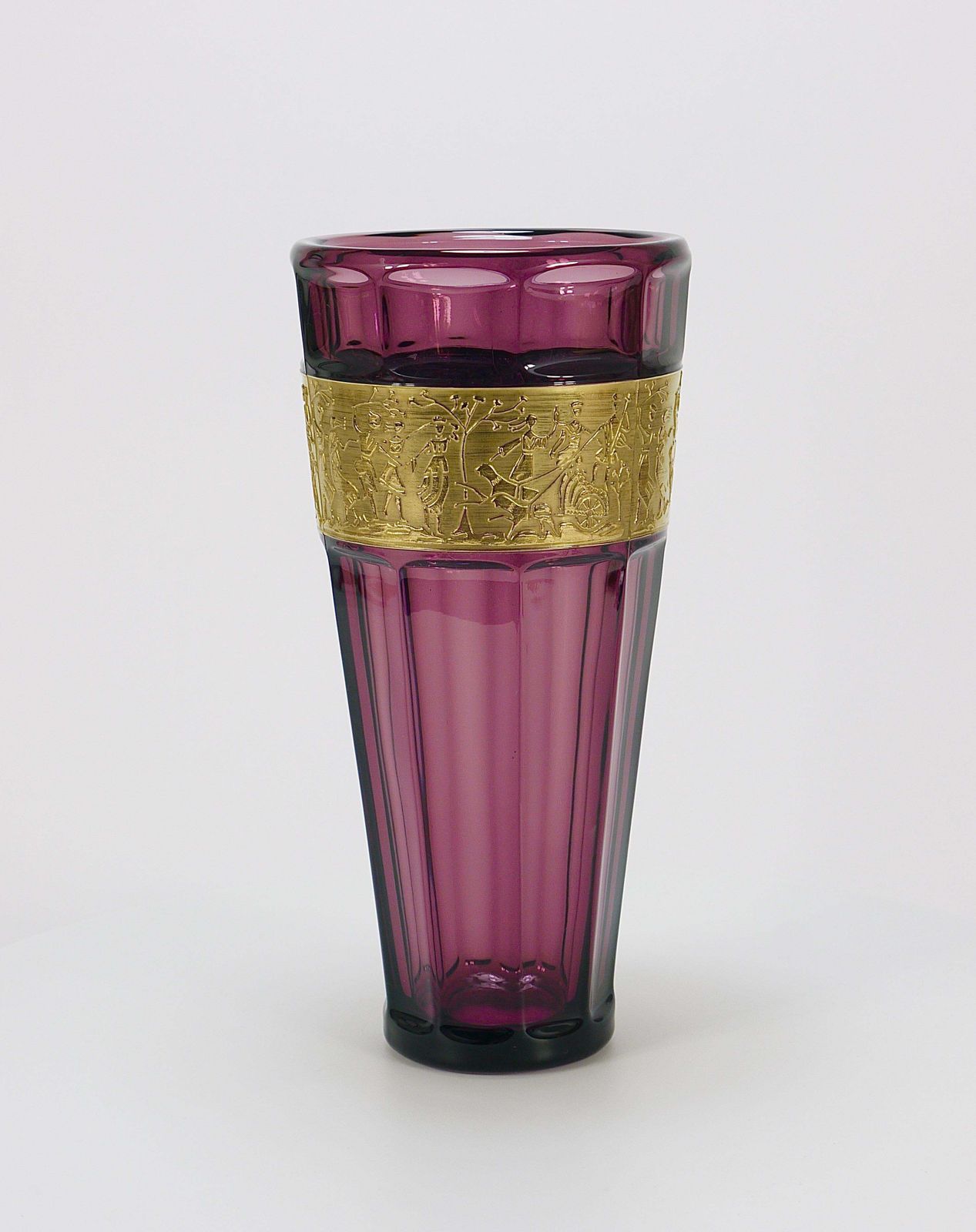 Ludwig Moser Art Deco Amethyst Crystal Glass Vase, Fipop Series, Karlsbad, 1920s photo Home Decor