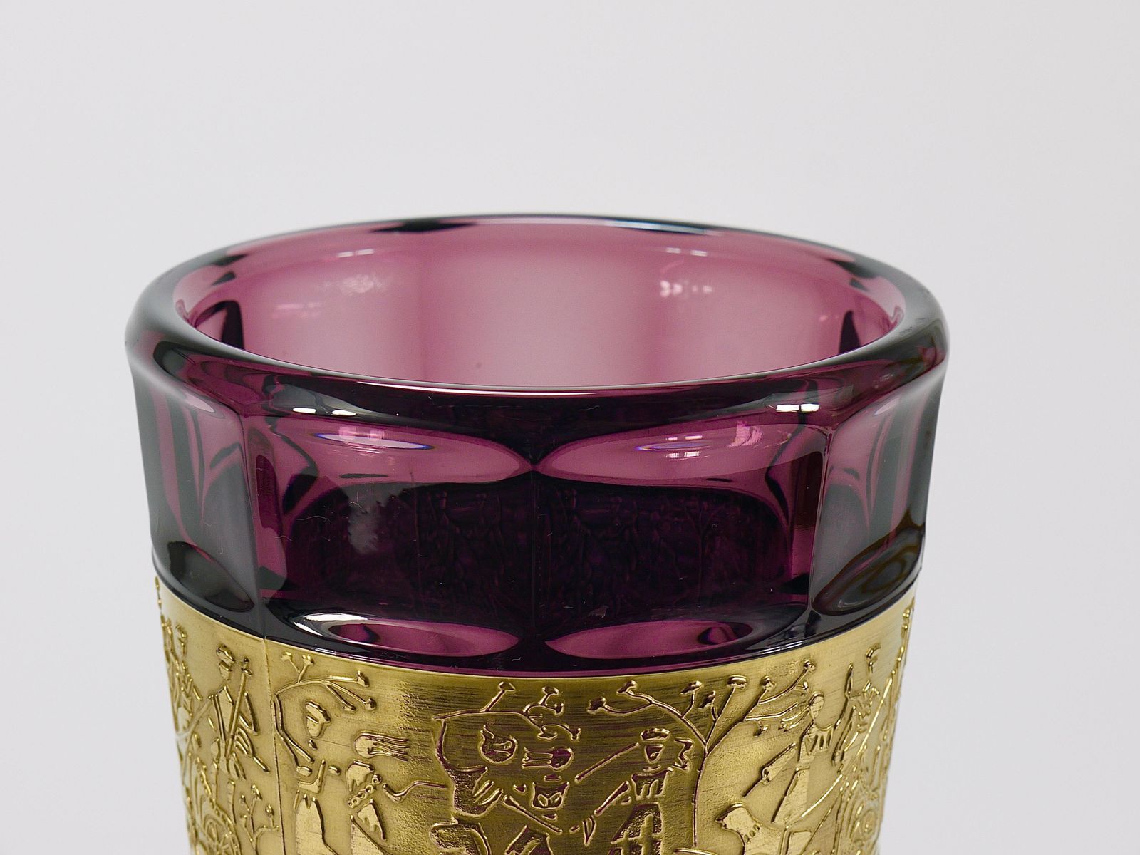 photo for sale Ludwig Moser Art Deco Amethyst Crystal Glass Vase, Fipop Series, Karlsbad, 1920s