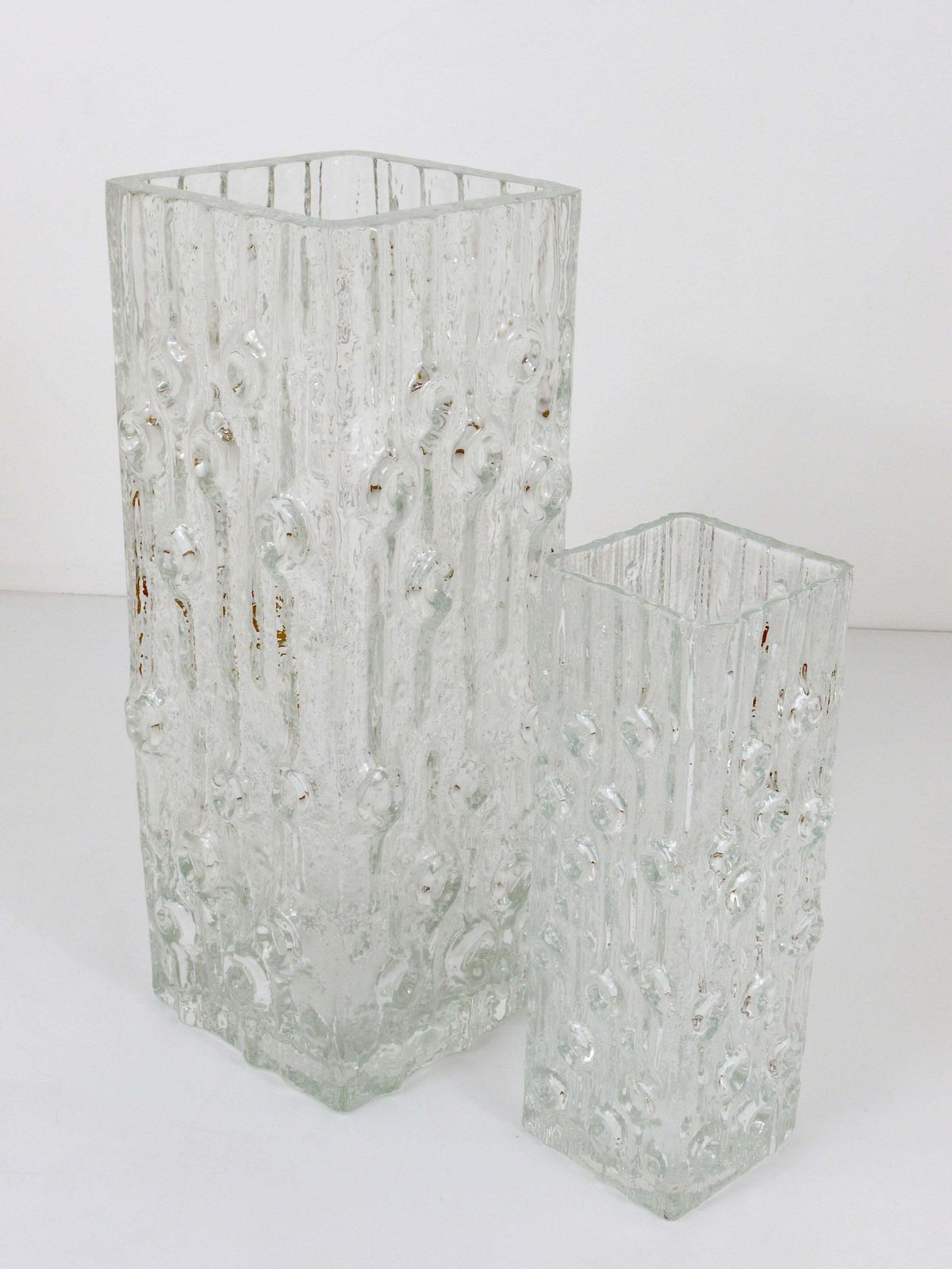 Big Op Art Ice Glass (Floor) Vase By Peill & Putzler, Mid Century Germany, 1970s photo buy