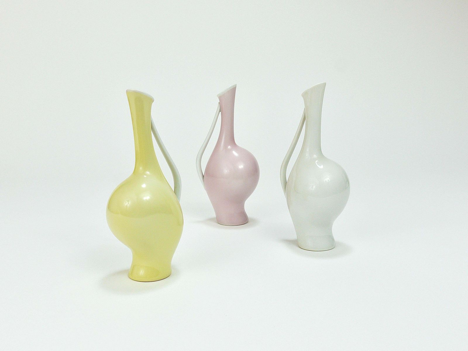 3 Rosenthal „Luise“ Midcentury Porcelain Pastel Vases, Fritz Heidenreich, German photo buy