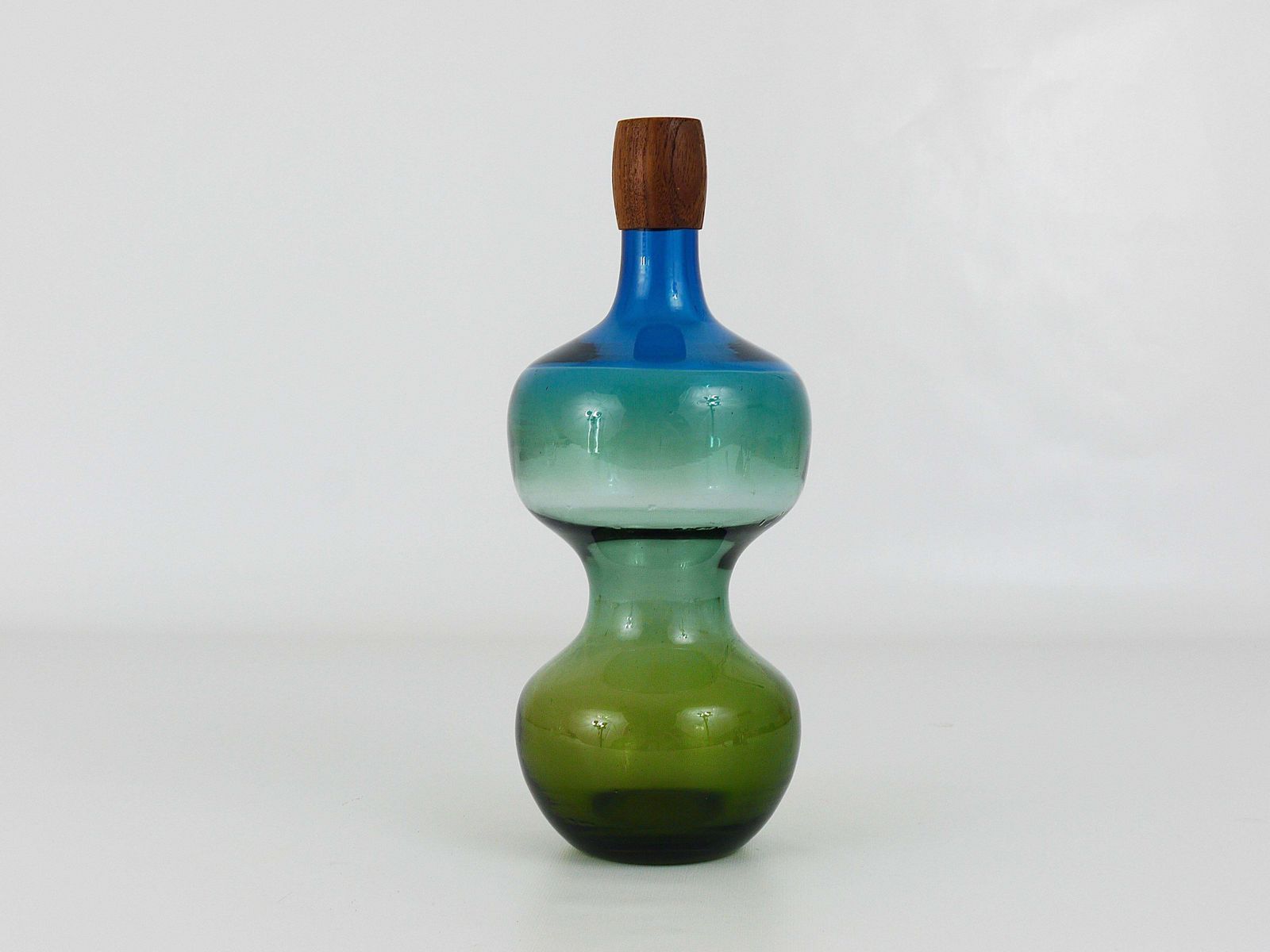 Göran Wärff Pukeberg Colorful Tropico Carafe Glass Bottle Decanter, Sweden, 1960 photo 476.0