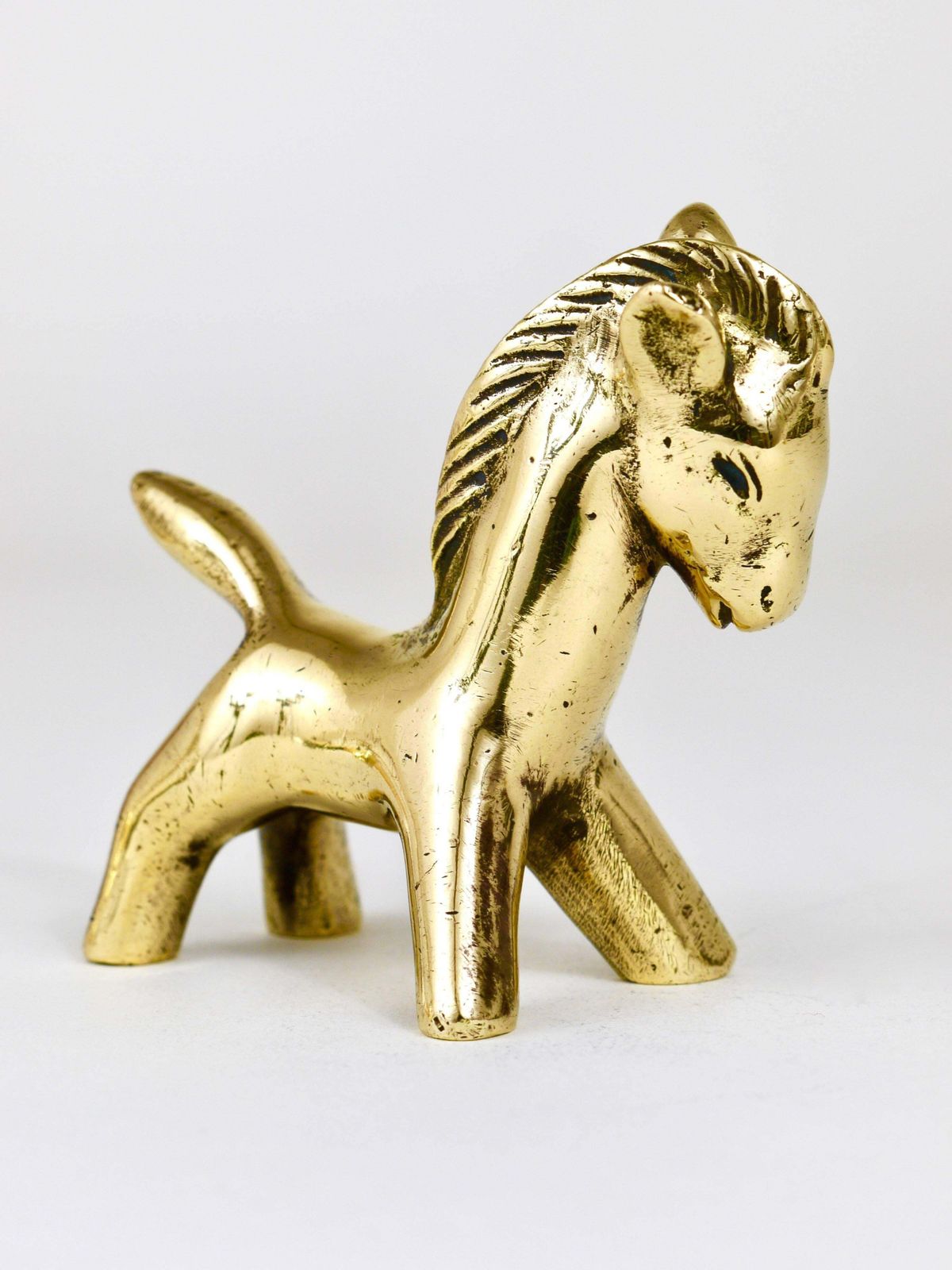 Walter Bosse Midcentury Brass Horse Figurine, Herta Baller, Austria, 1950s photo for sale