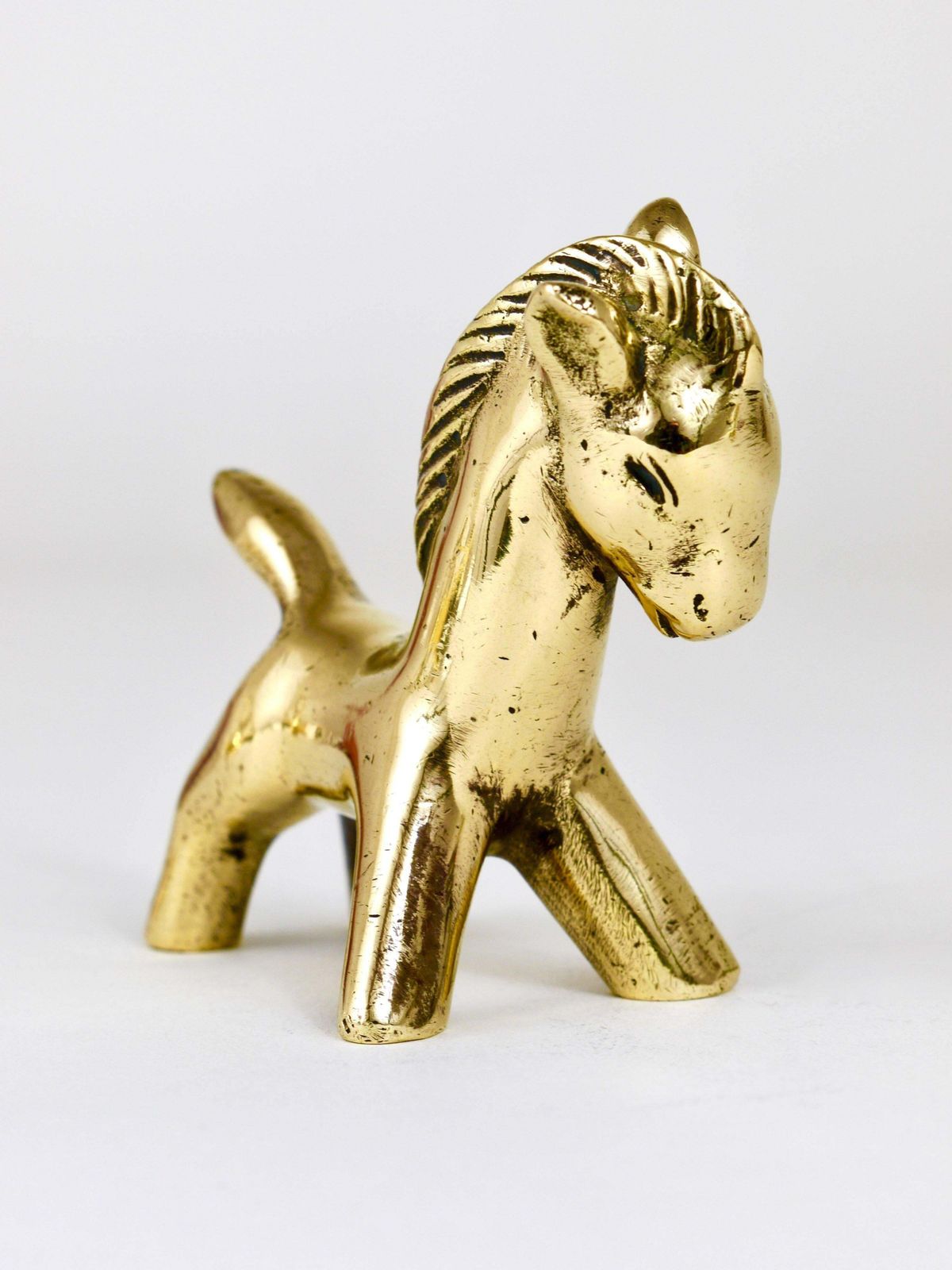Walter Bosse Midcentury Brass Horse Figurine, Herta Baller, Austria, 1950s photo buy