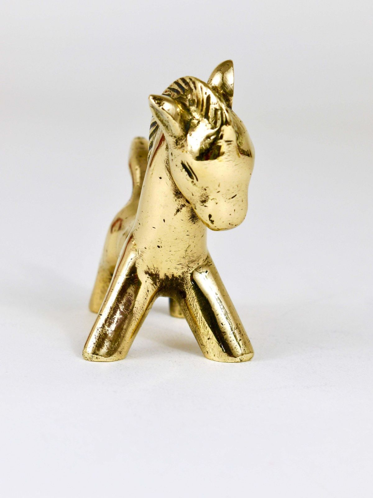 photo for sale Walter Bosse Midcentury Brass Horse Figurine, Herta Baller, Austria, 1950s
