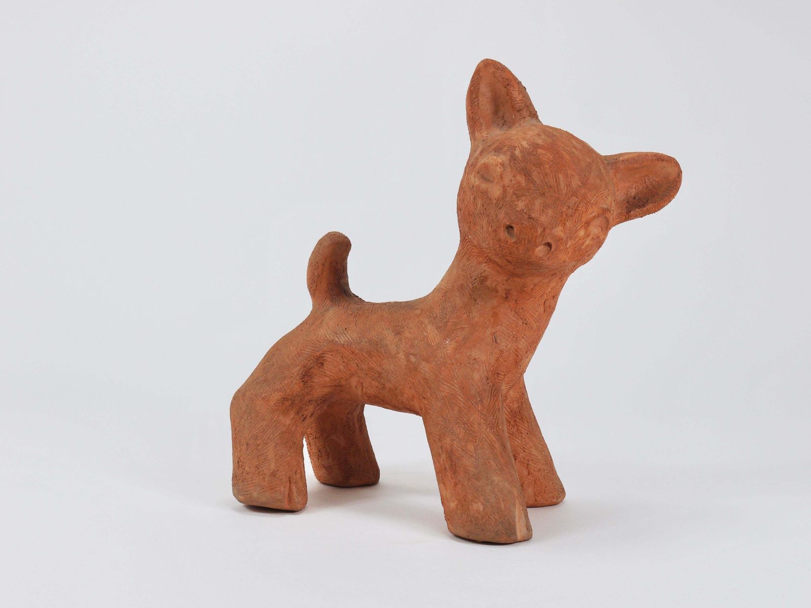 Art Walter Bosse Large Baby Deer Pottery Ceramic Sculpture, Austria, 1920s photo