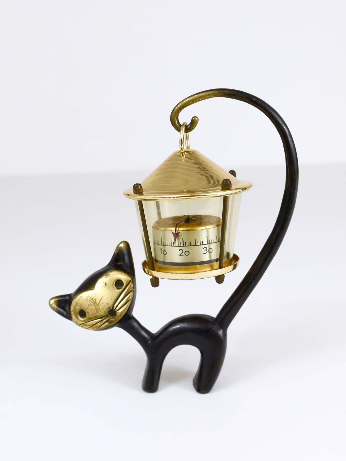 Walter Bosse Cat Figurine With Thermometer, Herta Baller Austria, 1950s photo Home Decor