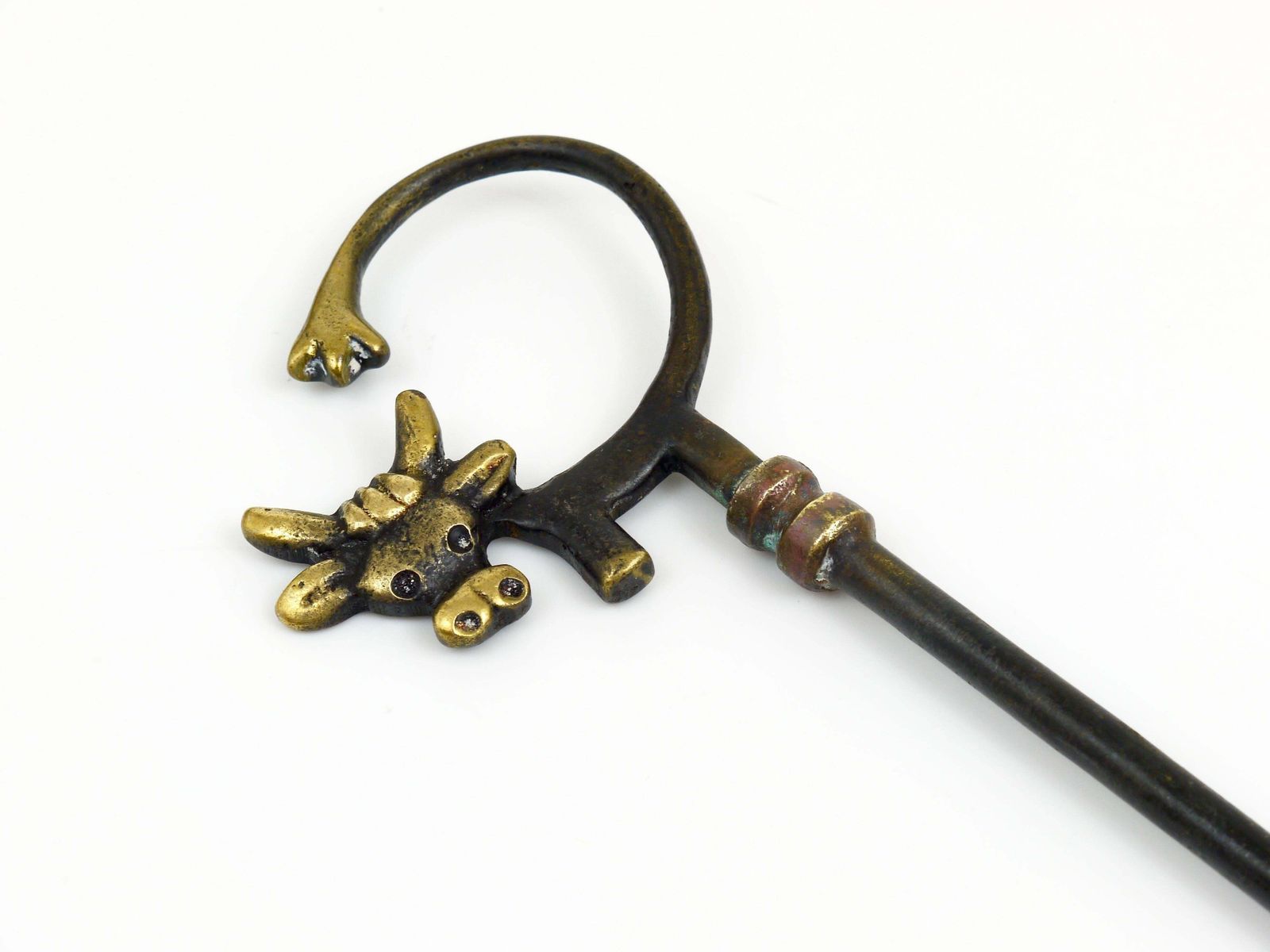 Walter Bosse Brass Shoehorn Displaying A Cow, Herta Baller, Austria, 1950s photo vinterior