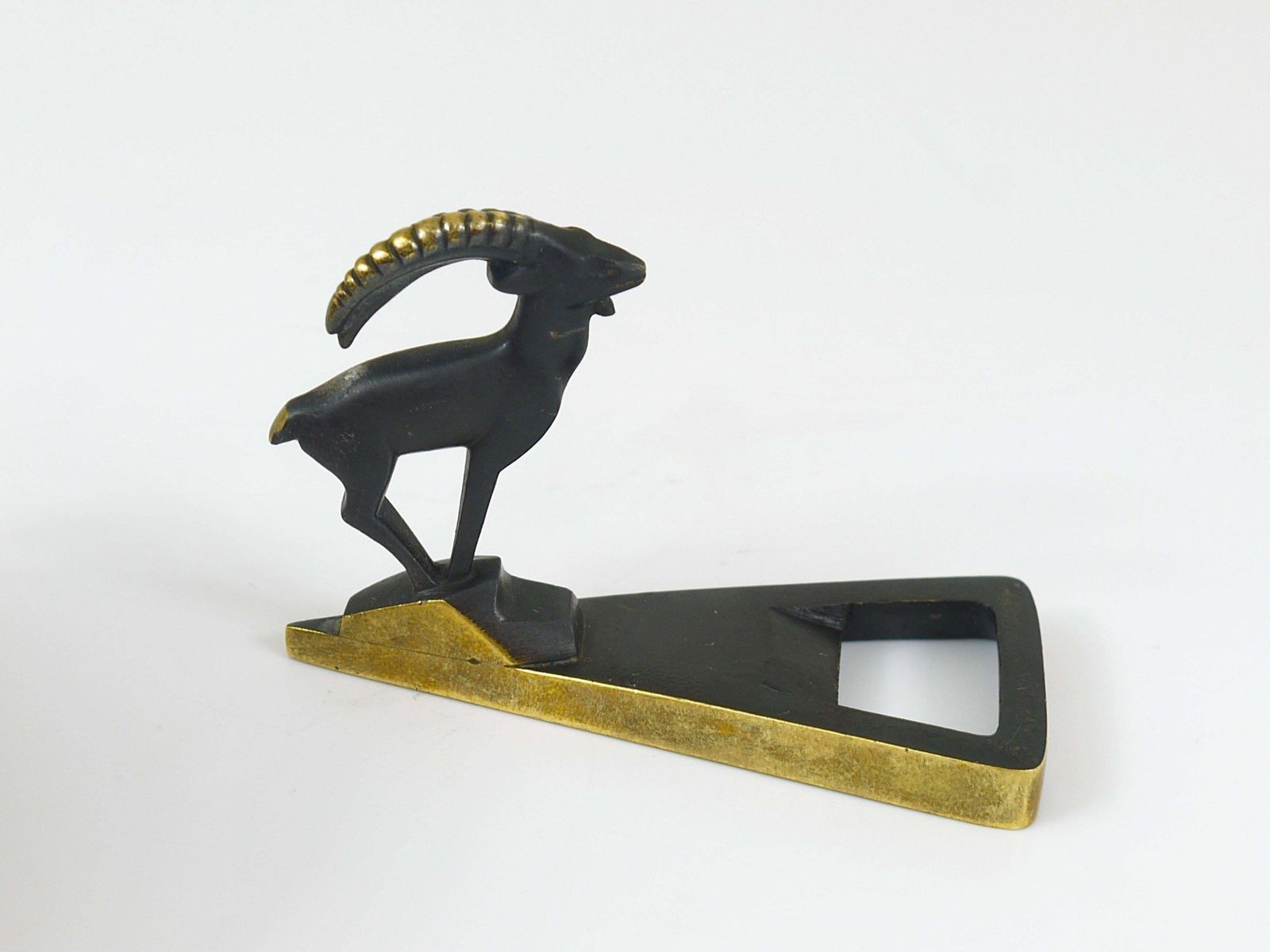 Herta Baller Capricorn Mid Century Brass Bottle Opener, Vienna, Austria, 1950s photo 290.0