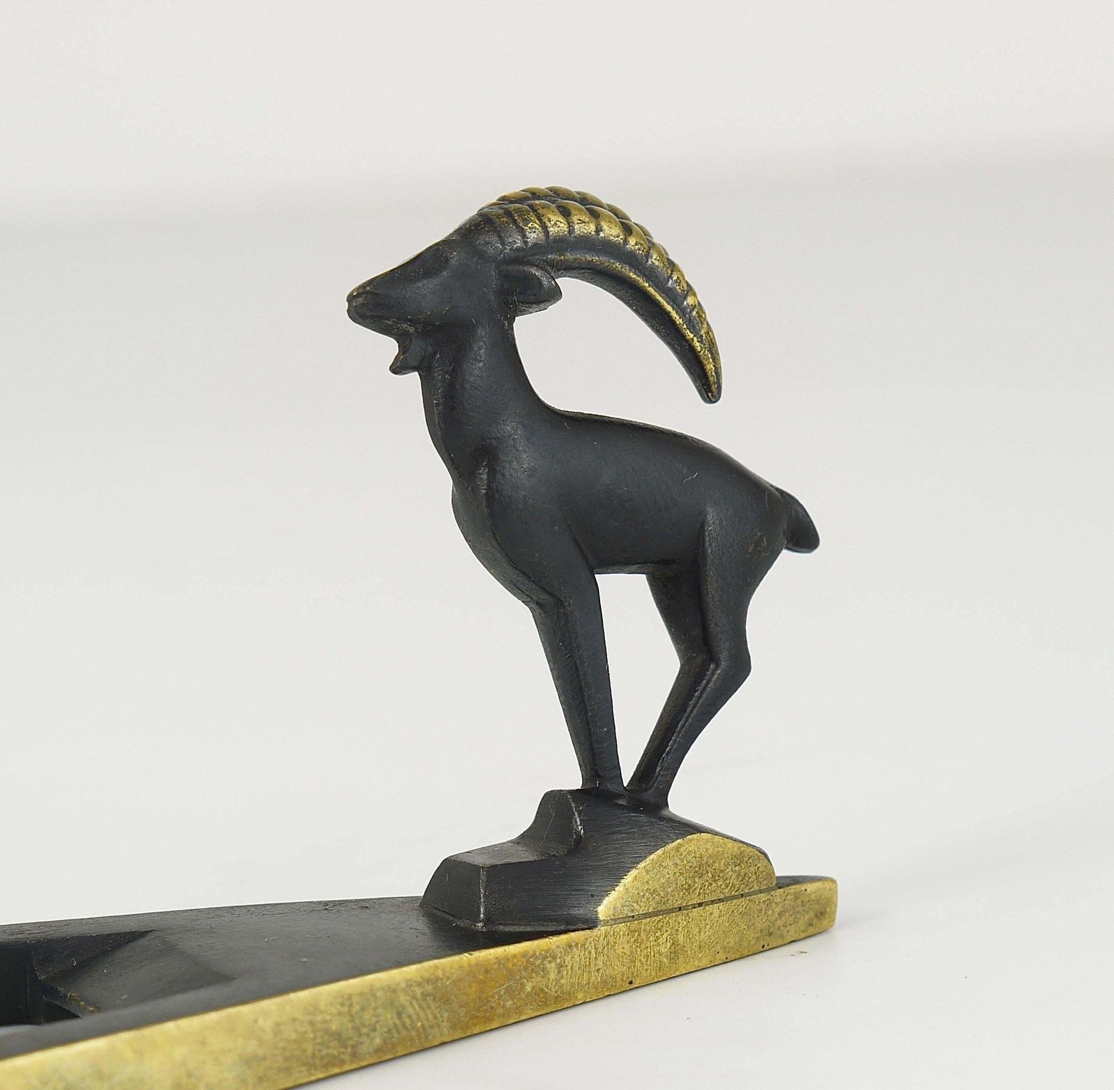 Herta Baller Capricorn Mid Century Brass Bottle Opener, Vienna, Austria, 1950s photo vinterior