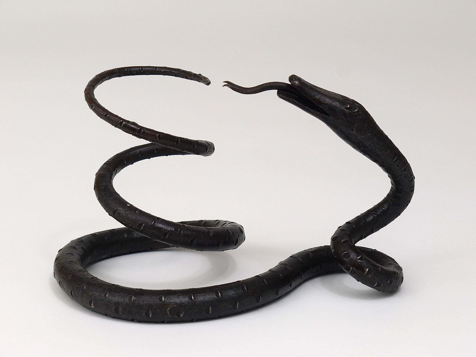 photo buy Edgar Brandt Style Hand Forged Iron Snake Or Serpent Sculpture, Austria, 1920s