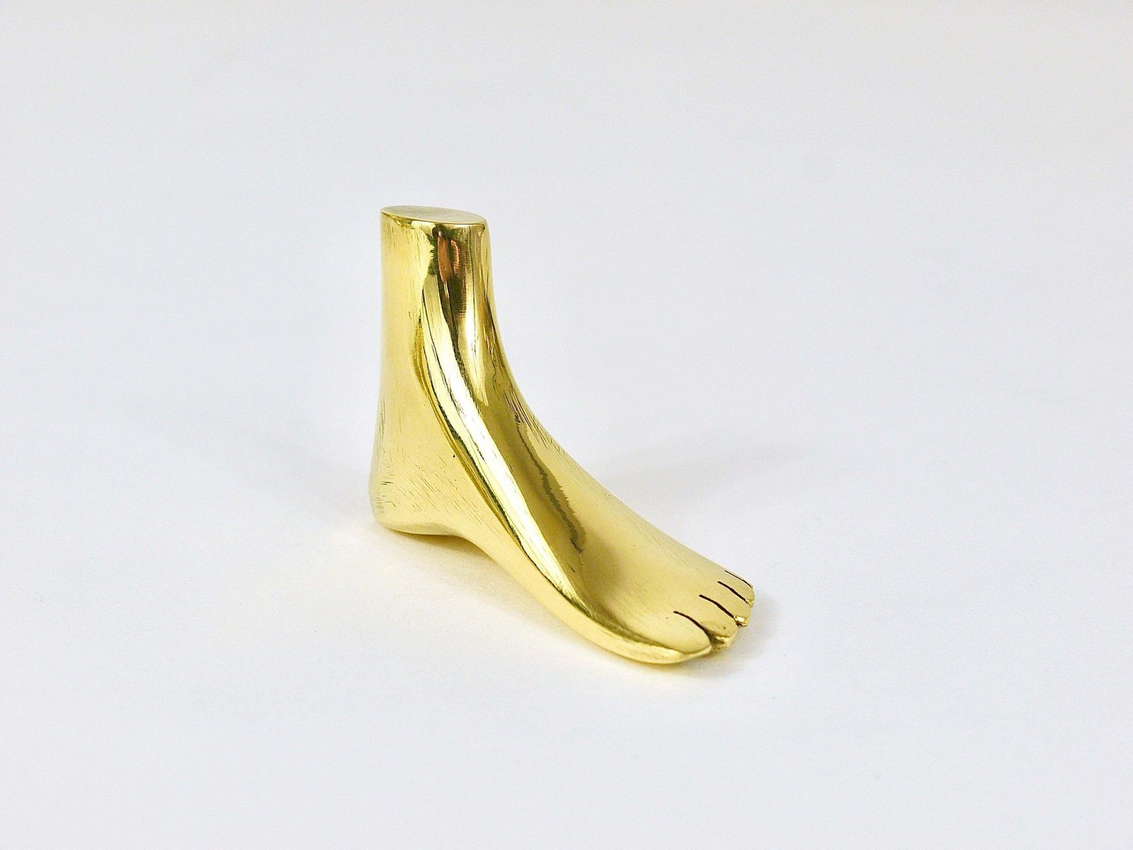 photo furniture Signed Carl Auböck Midcentury Brass Foot Paperweight Handmade Sculpture