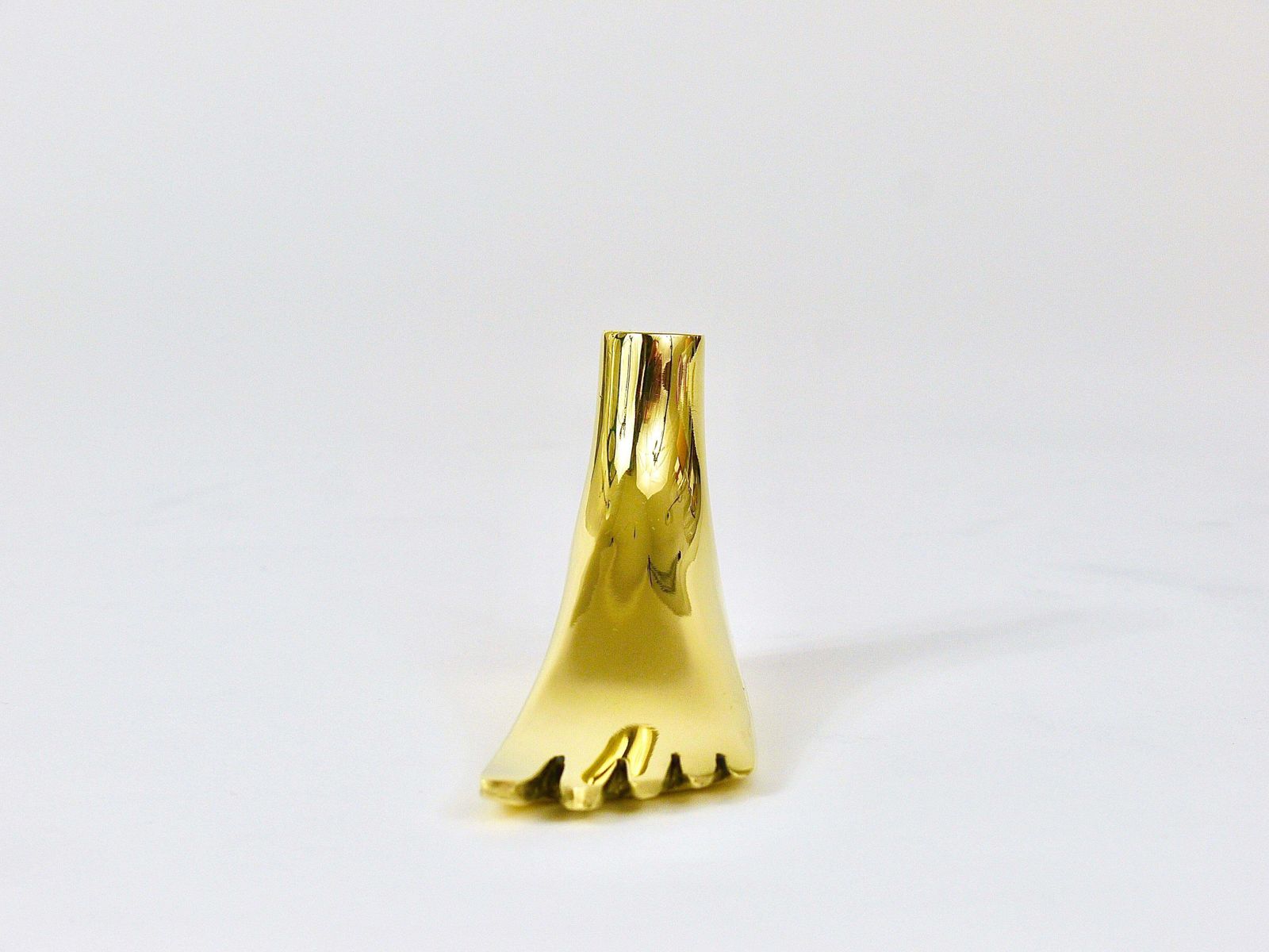 Signed Carl Auböck Midcentury Brass Foot Paperweight Handmade Sculpture photo 219.0