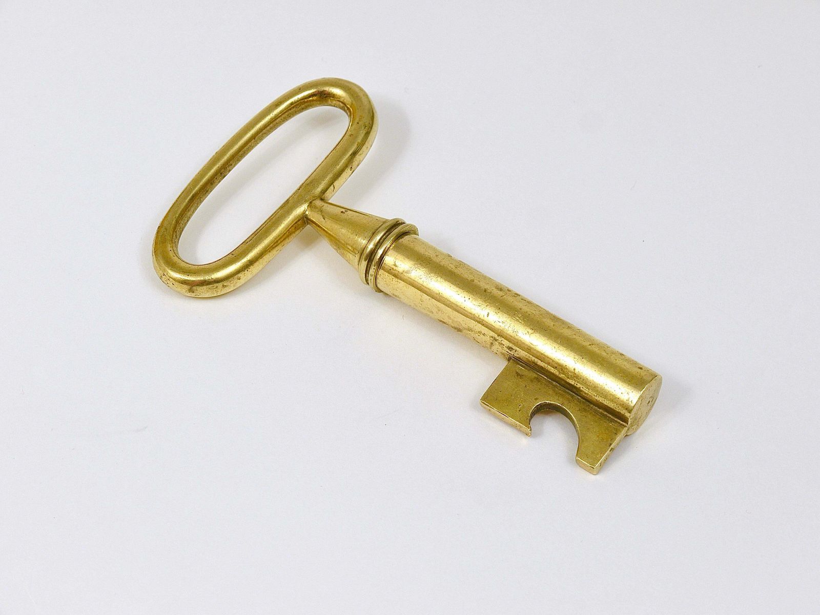 Carl Aubock Big Brass Key Cork Screw, Bottle Opener, Paperweight, Austria, 1950s photo vinterior