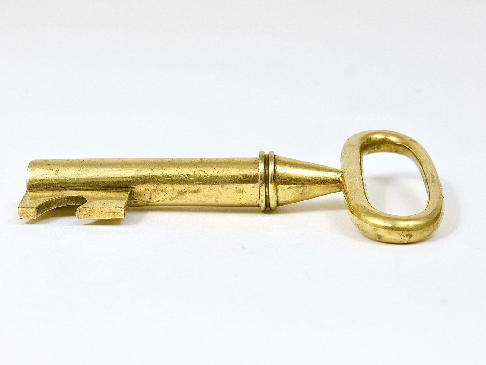 Home Decor Carl Aubock Big Brass Key Cork Screw, Bottle Opener, Paperweight, Austria, 1950s photo