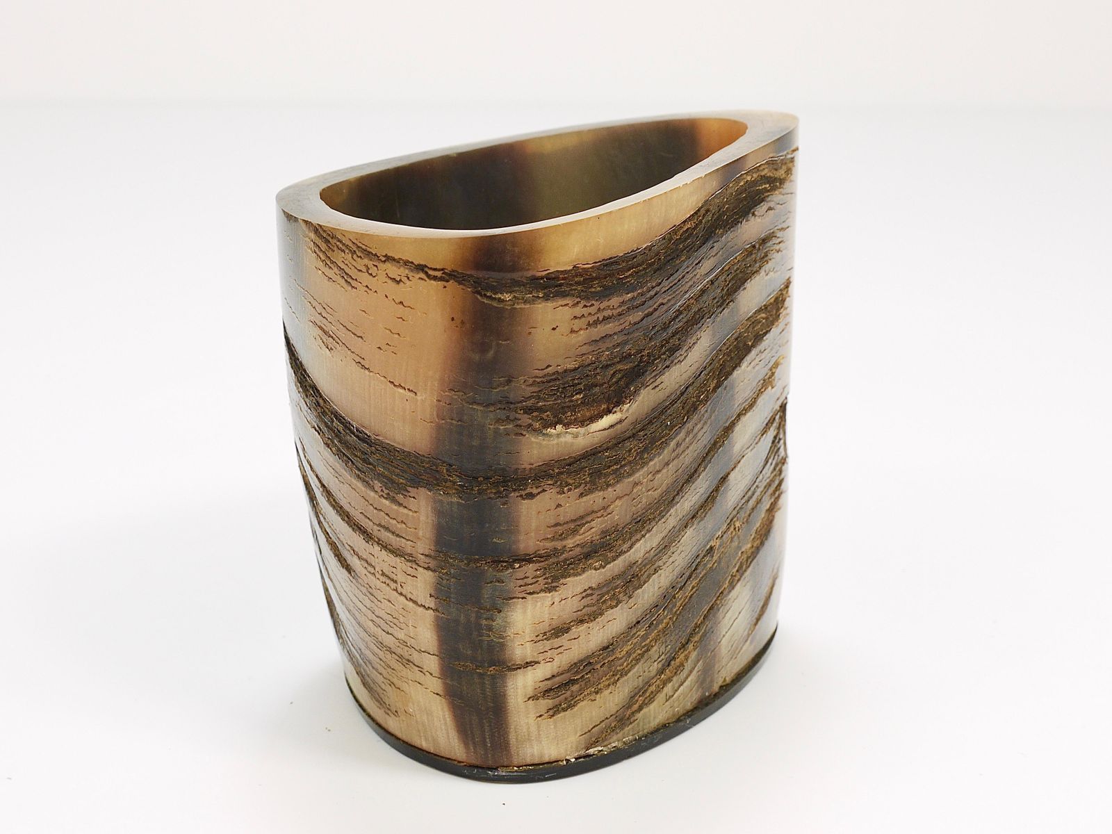 Carl Aubock Mid Century Horn Desk Pen & Pencil Holder Cup, Austria, 1950s photo vinterior