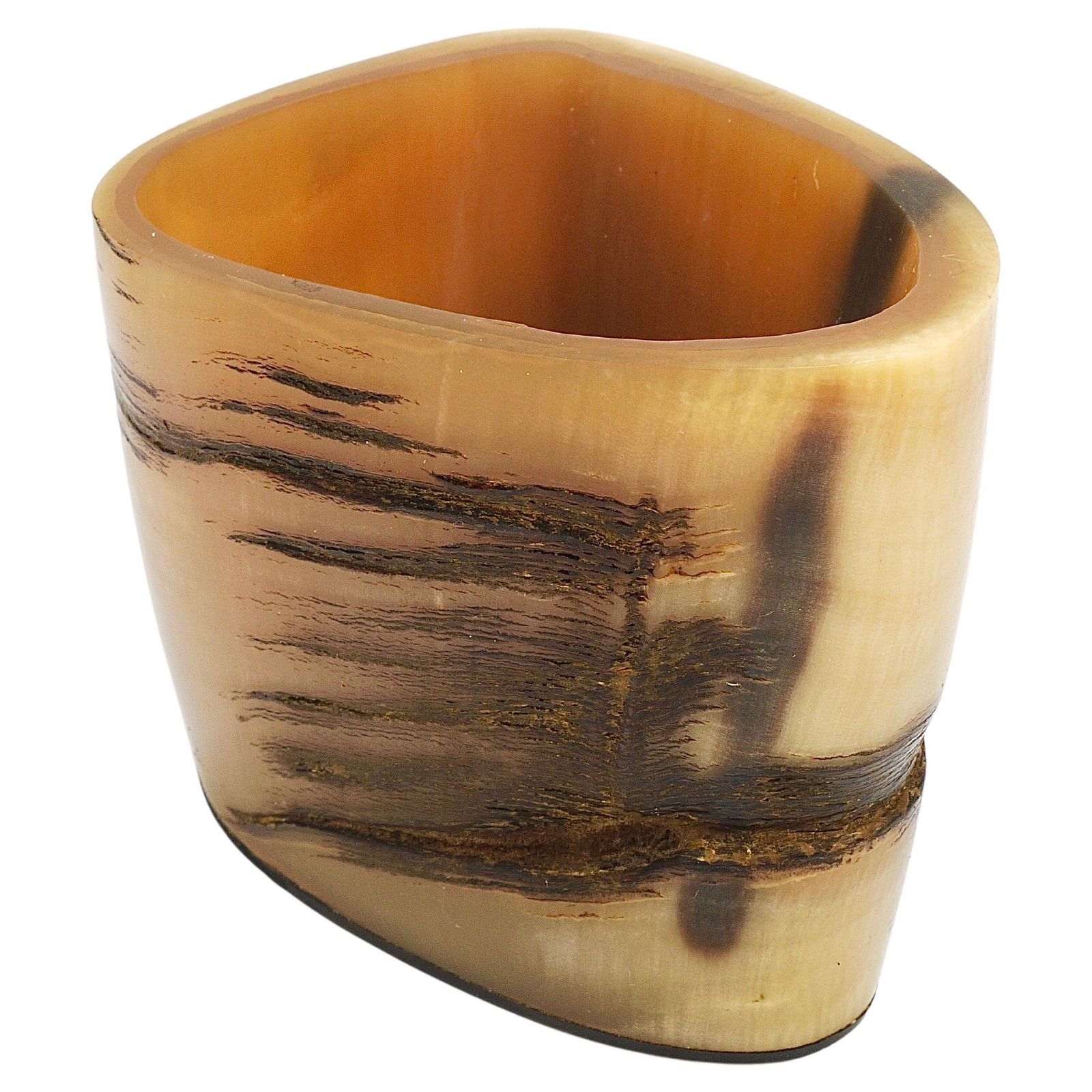 Carl Aubock Mid Century Horn Desk Pen & Pencil Holder Cup, Austria, 1950s