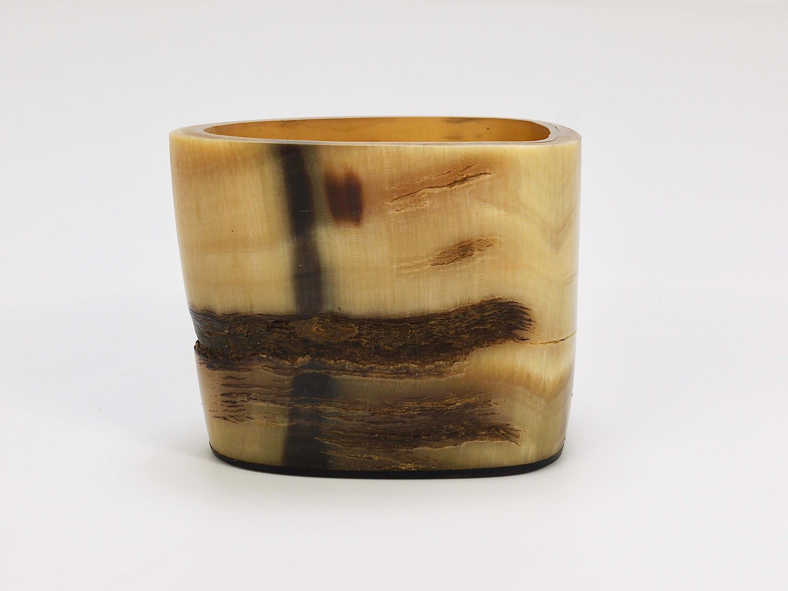 Carl Aubock Mid Century Horn Desk Pen & Pencil Holder Cup, Austria, 1950s photo 476.0
