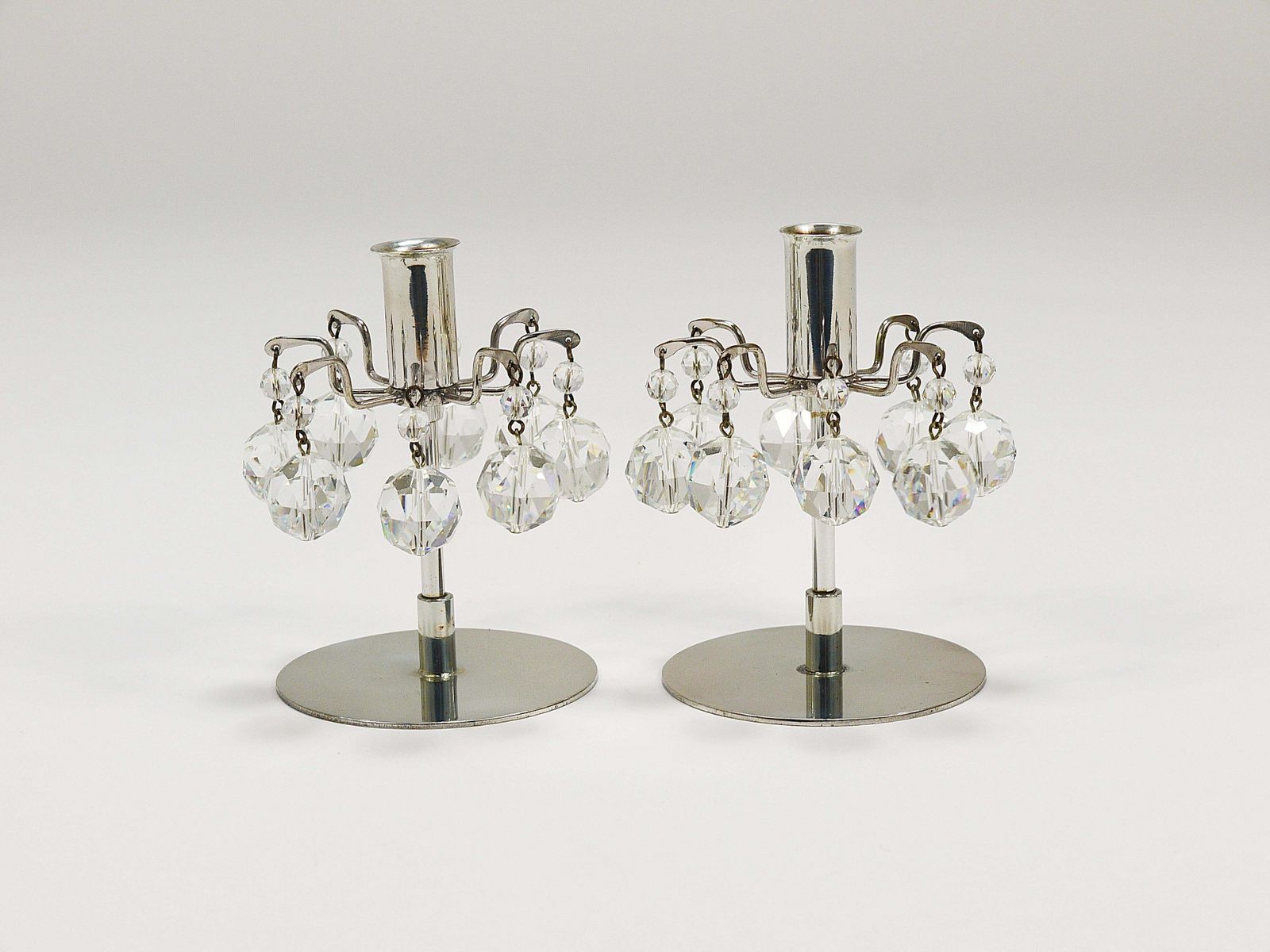 photo vinterior J.L. Lobmeyr „Lights Of Vienna“ Pair Candleholders, Faceted Swarovski Crystals