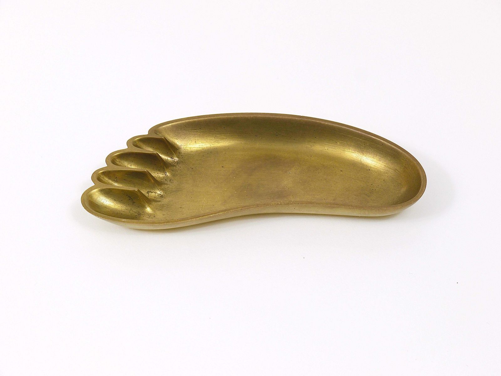 Werkstätte Hagenauer Sculptural Foot Bowl Or Tray, Midcentury, Brass, Austria photo 395.0