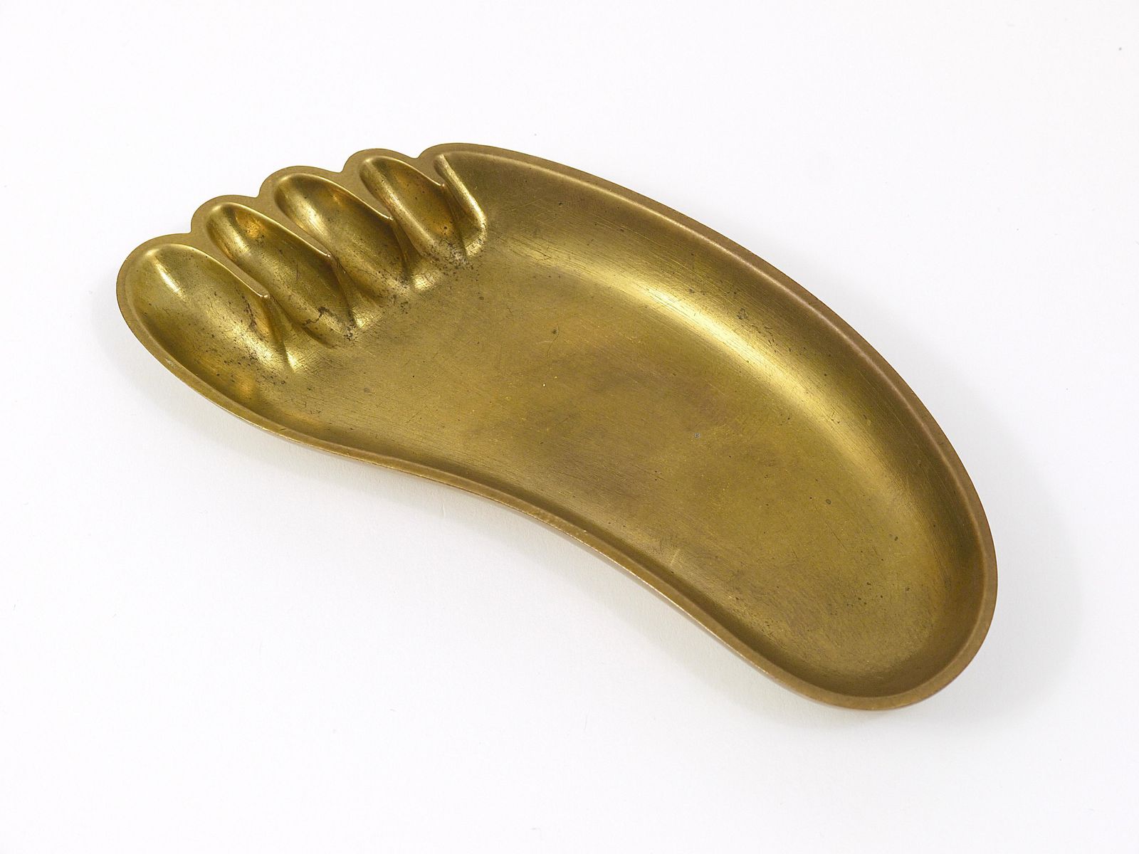 photo for sale Werkstätte Hagenauer Sculptural Foot Bowl Or Tray, Midcentury, Brass, Austria