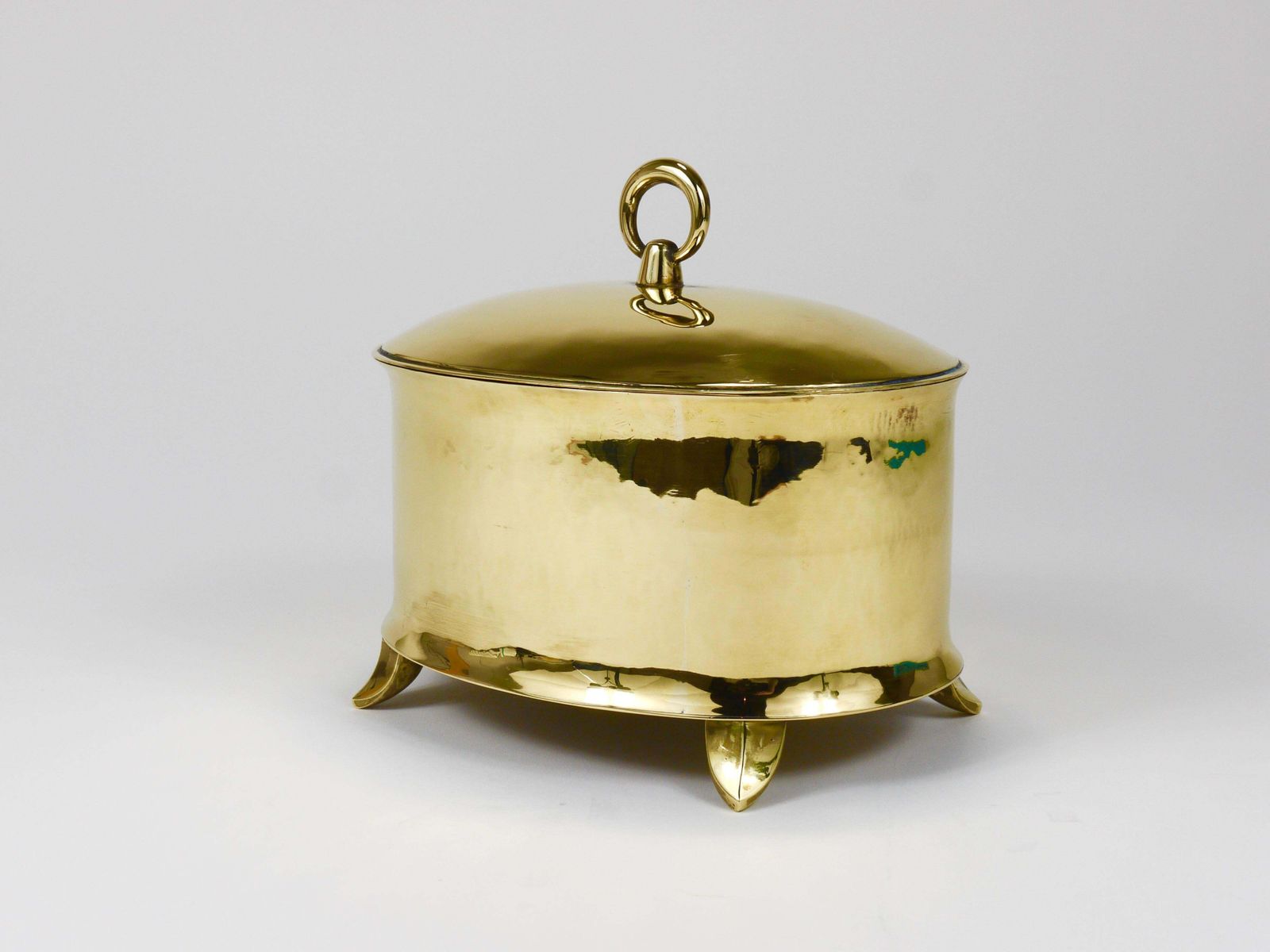 Home Decor Otto Prutscher Art Nouveau Brass Box Bowl With Lid, Melzer & Neuhardt, 1920s photo