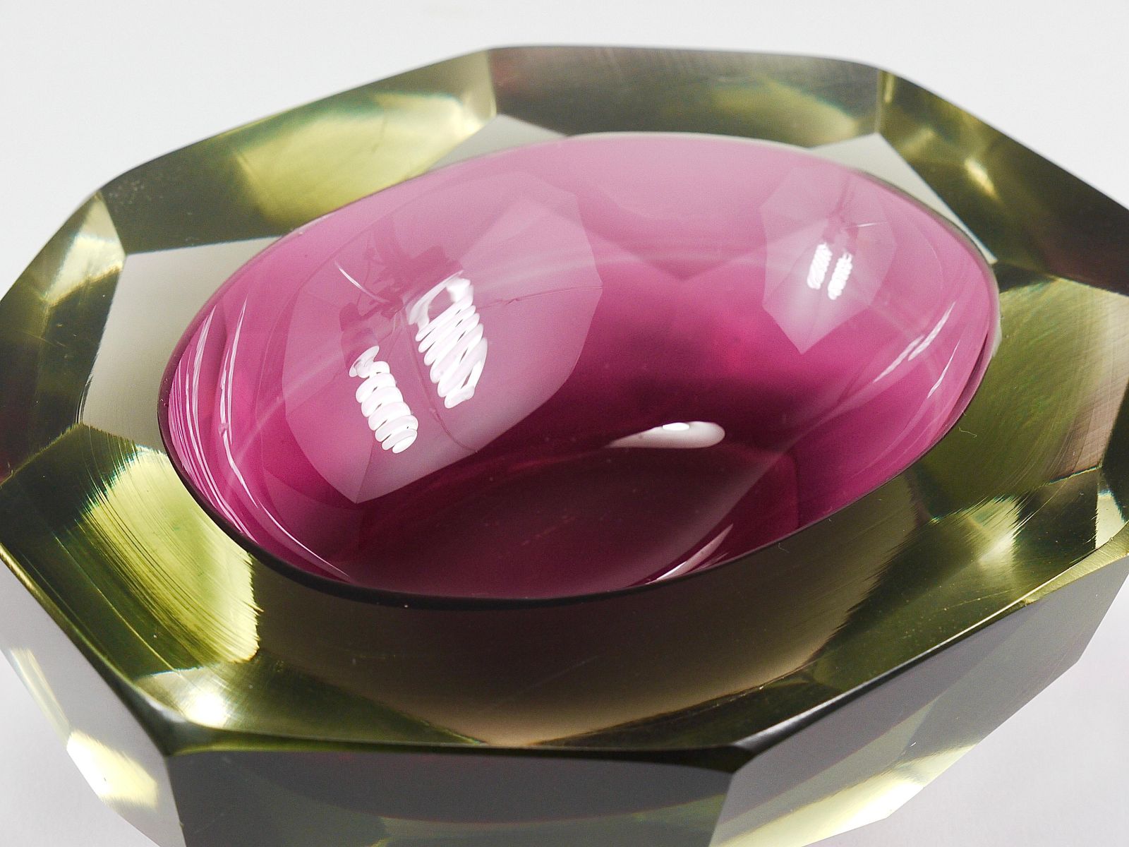 photo vinterior Flavio Poli Sommerso Caviar Murano Glass Diamond Bowl By Seguso, Italy, 1960s