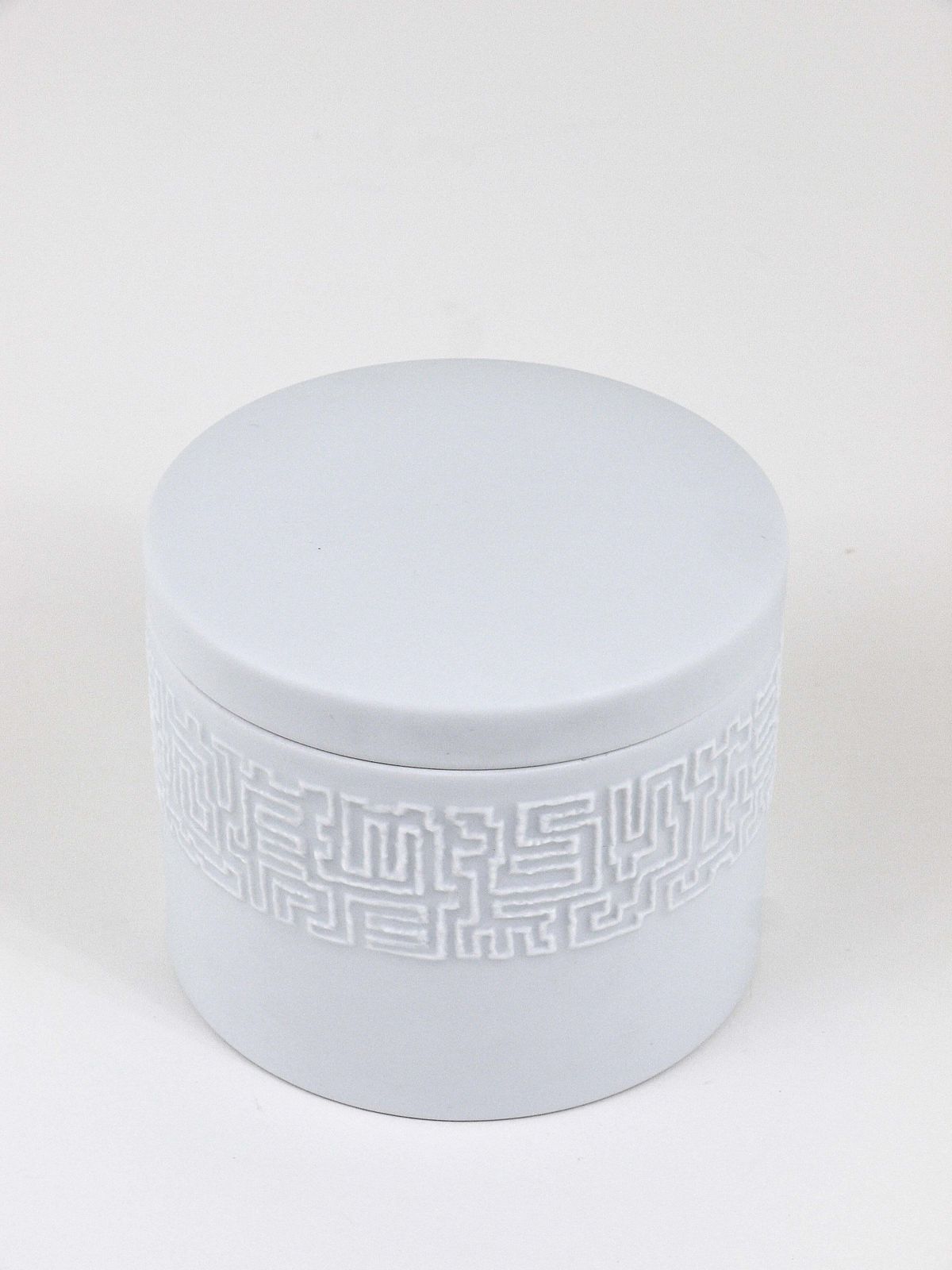 Cuno Fischer Rosenthal Studio Linie White Relief Op Art Bowl With Lid, 1960s photo furniture