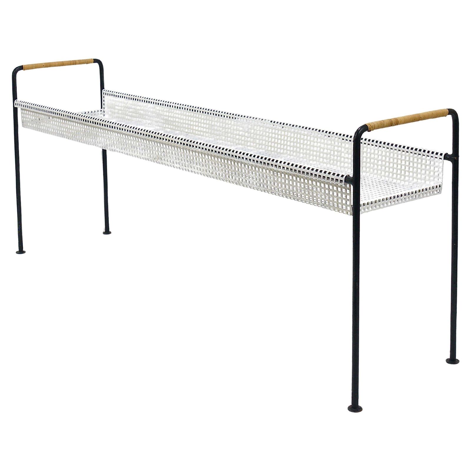 Carl Aubock Jardiniere, Plants Table Or Bench, Flower Trough, Iron & Wicker