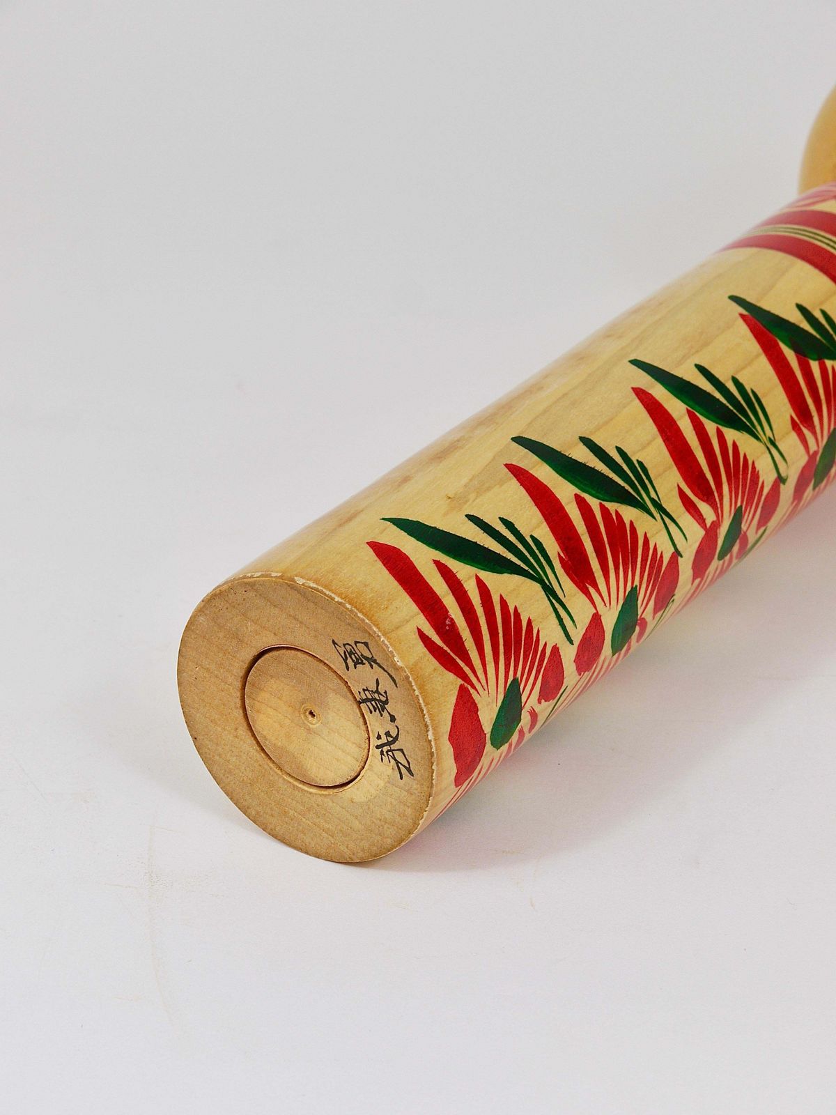 Decorative Kokeshi Doll Sculpture From Northern Japan, Hand Painted, Signed photo Art