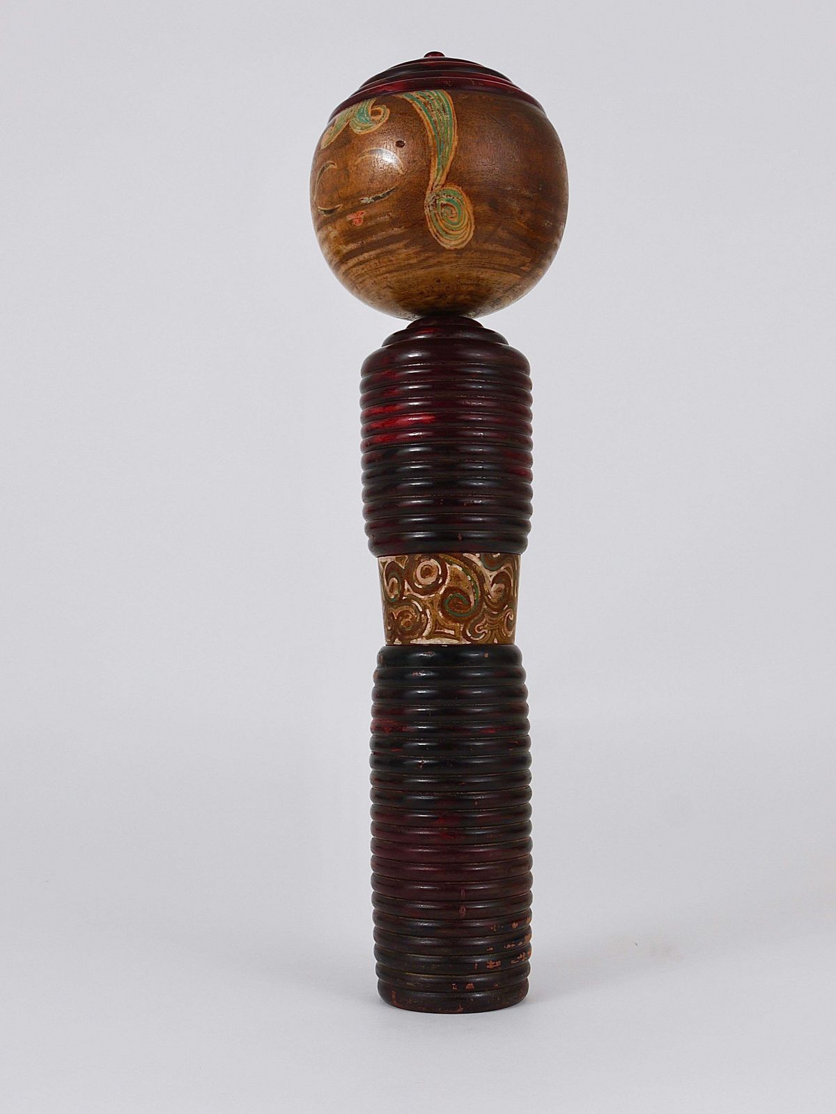 photo furniture Decorative Kokeshi Doll Sculpture From Northern Japan, Hand Painted, Signed
