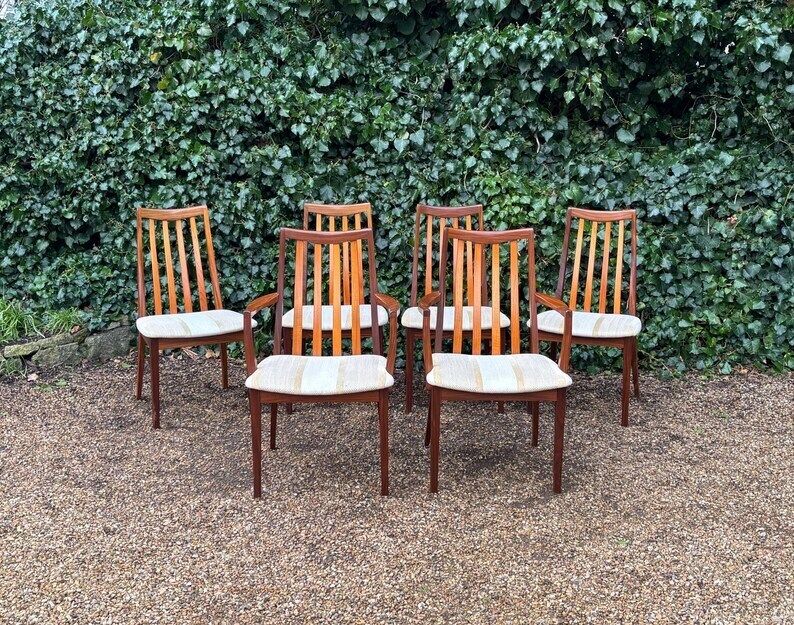 Vintage 1960’s G Plan Teak Dining Chairs Inc Two Carvers X 6