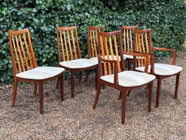 Vintage 1960’s G Plan Teak Dining Chairs Inc Two Carvers X 6 photo for sale