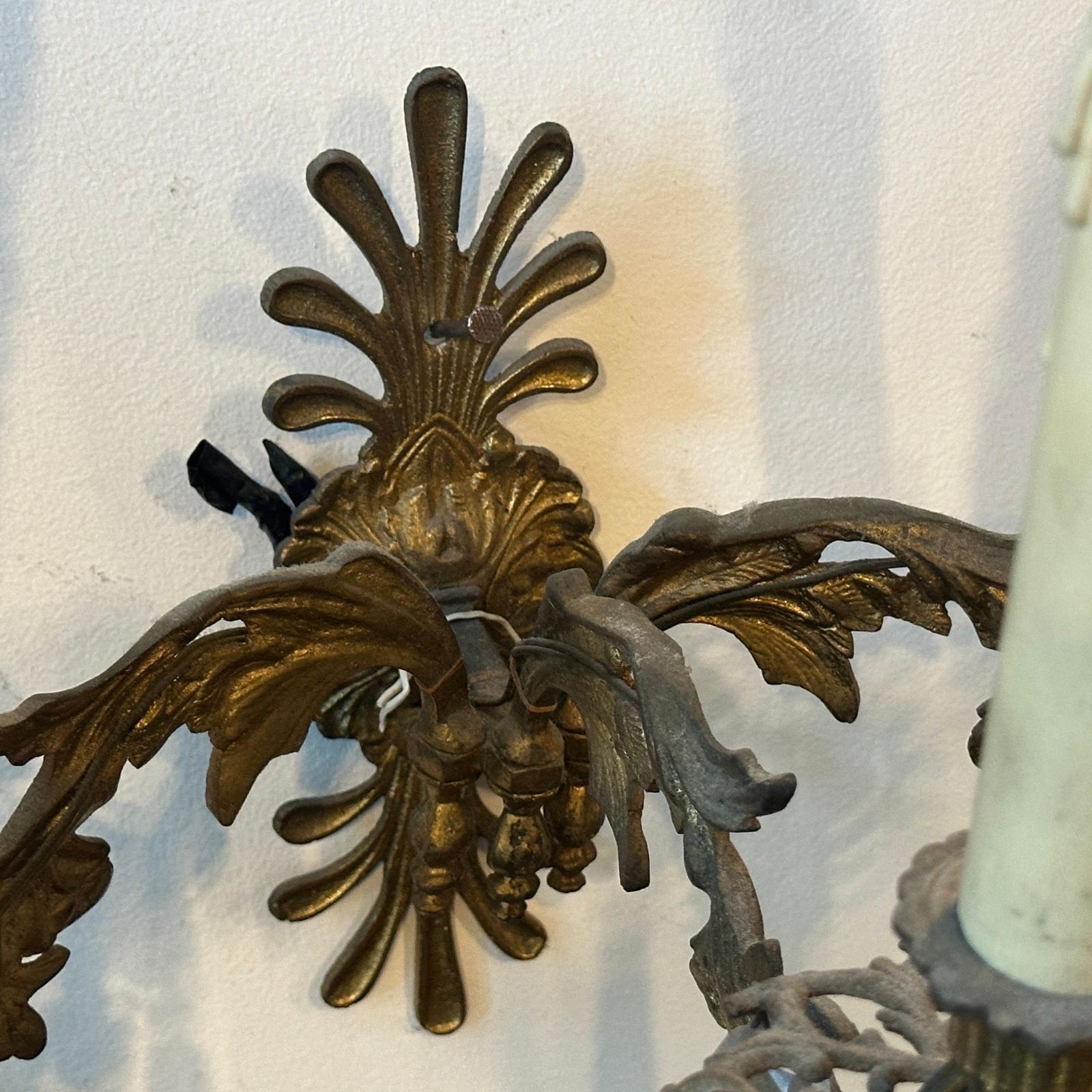 A Pair Of Art Nouveau Gilded Iron And Cristal Sicilian Wall Sconces photo buy