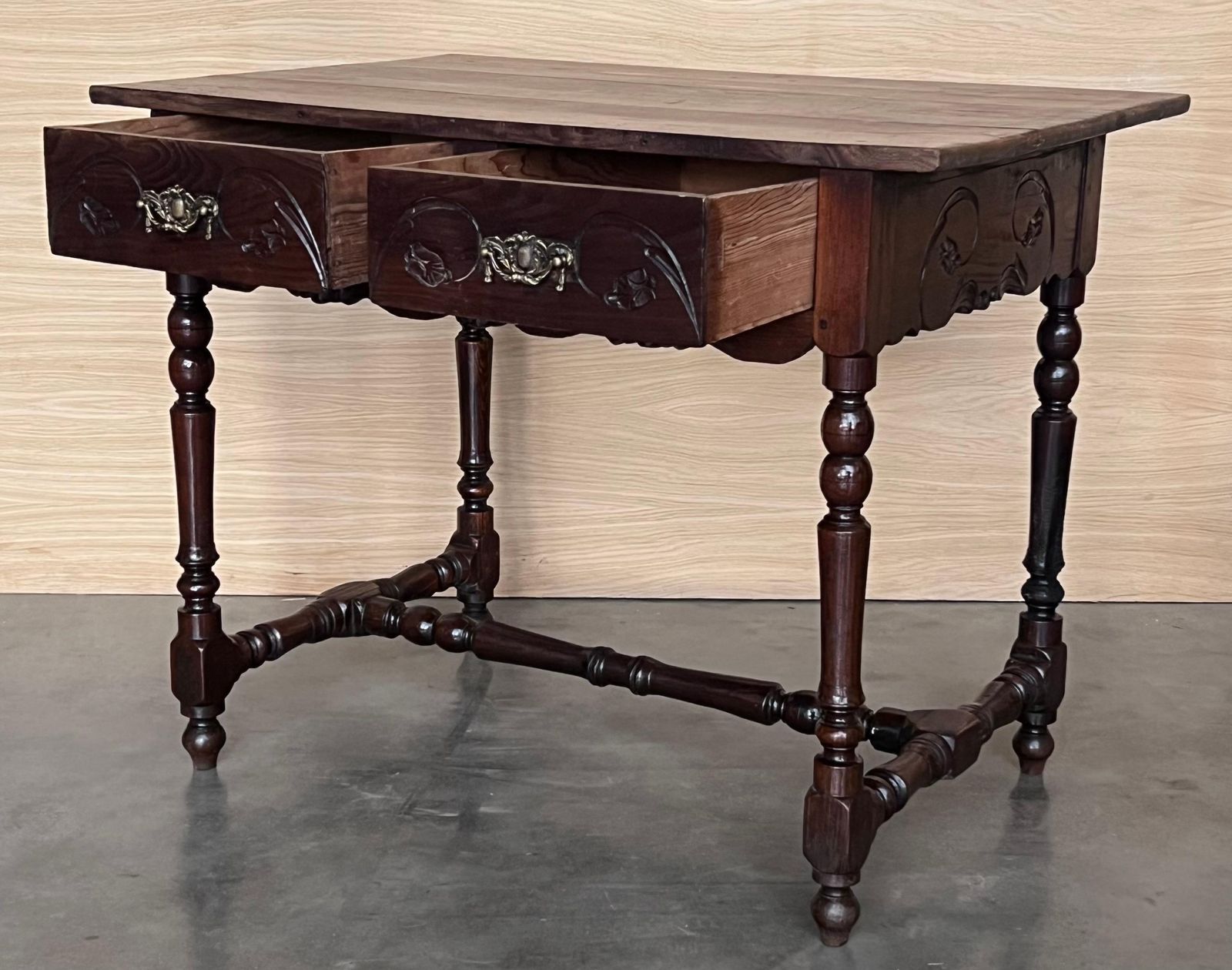 Table console ou table de canapé espagnole rustique en pin « Mobila », avec tiroir photo Mobilier