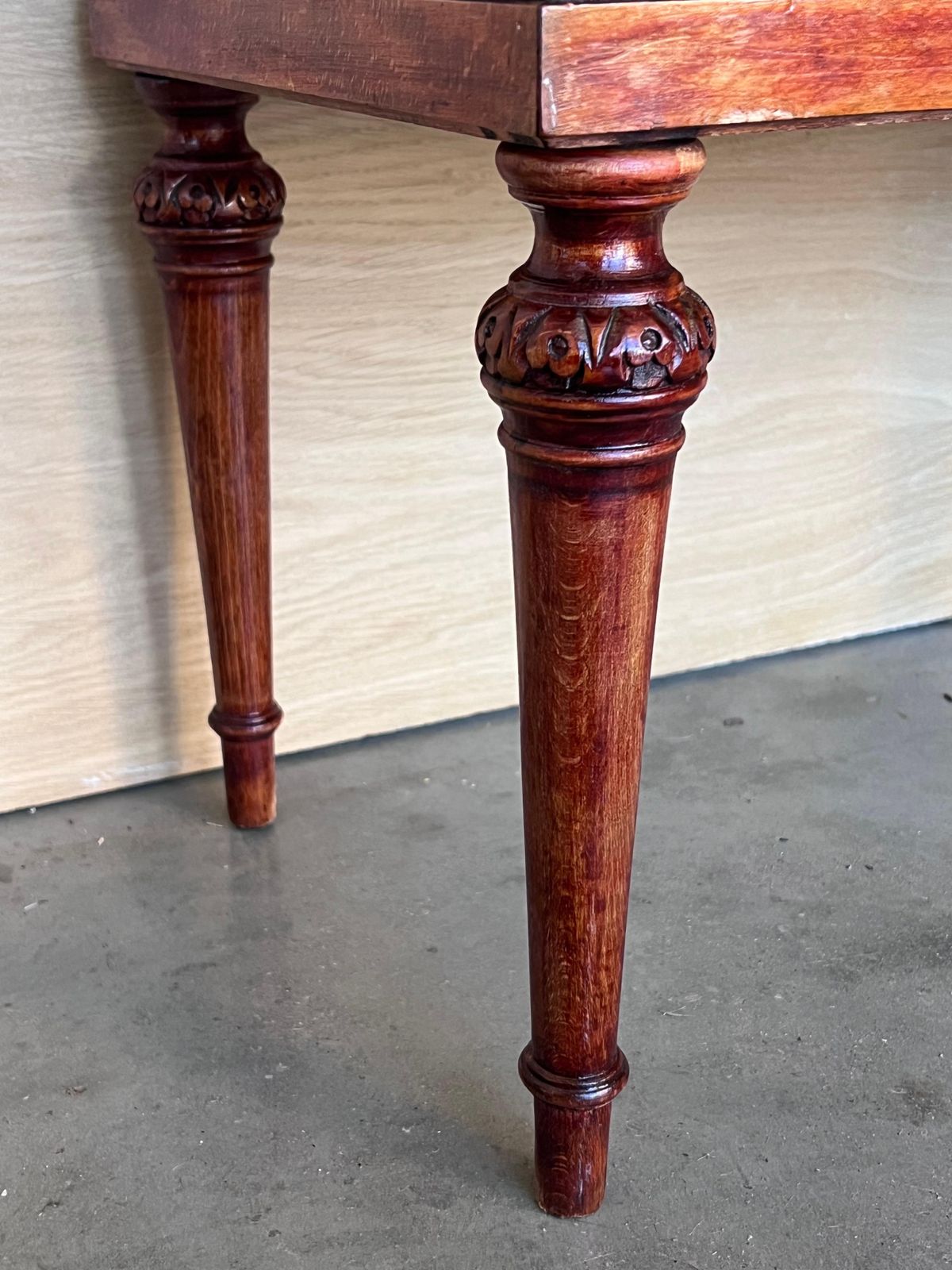 Furniture 20th Century Pair Of French Raspberry Red  Wooden Two Drawers Nightstands photo