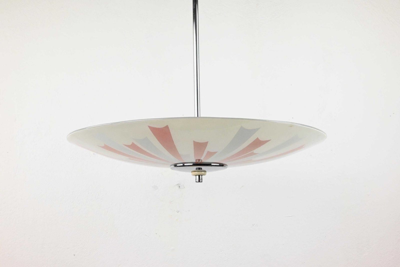Round Glass Ceiling Light, Ceiling Lamp, Atomic Lighting, Mid Century Lighting, Mid Century Lamp, Mid Century Modern. Mid Century photo for sale