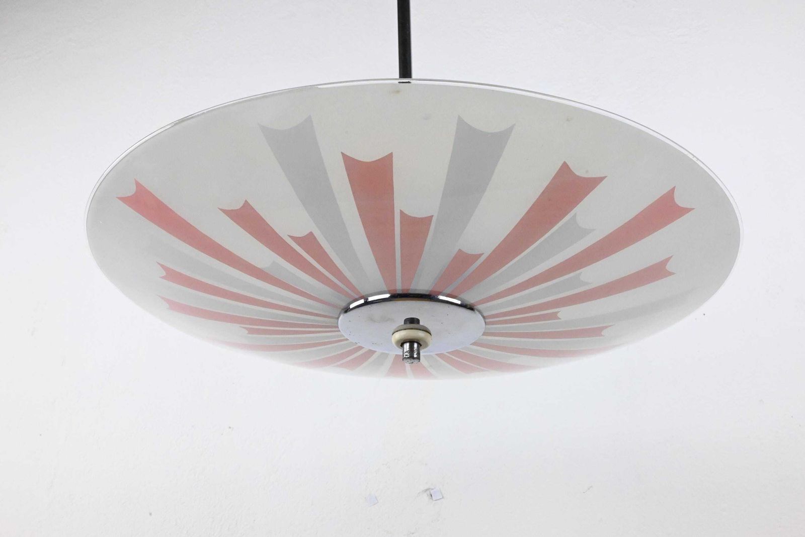 Round Glass Ceiling Light, Ceiling Lamp, Atomic Lighting, Mid Century Lighting, Mid Century Lamp, Mid Century Modern. Mid Century photo vinterior