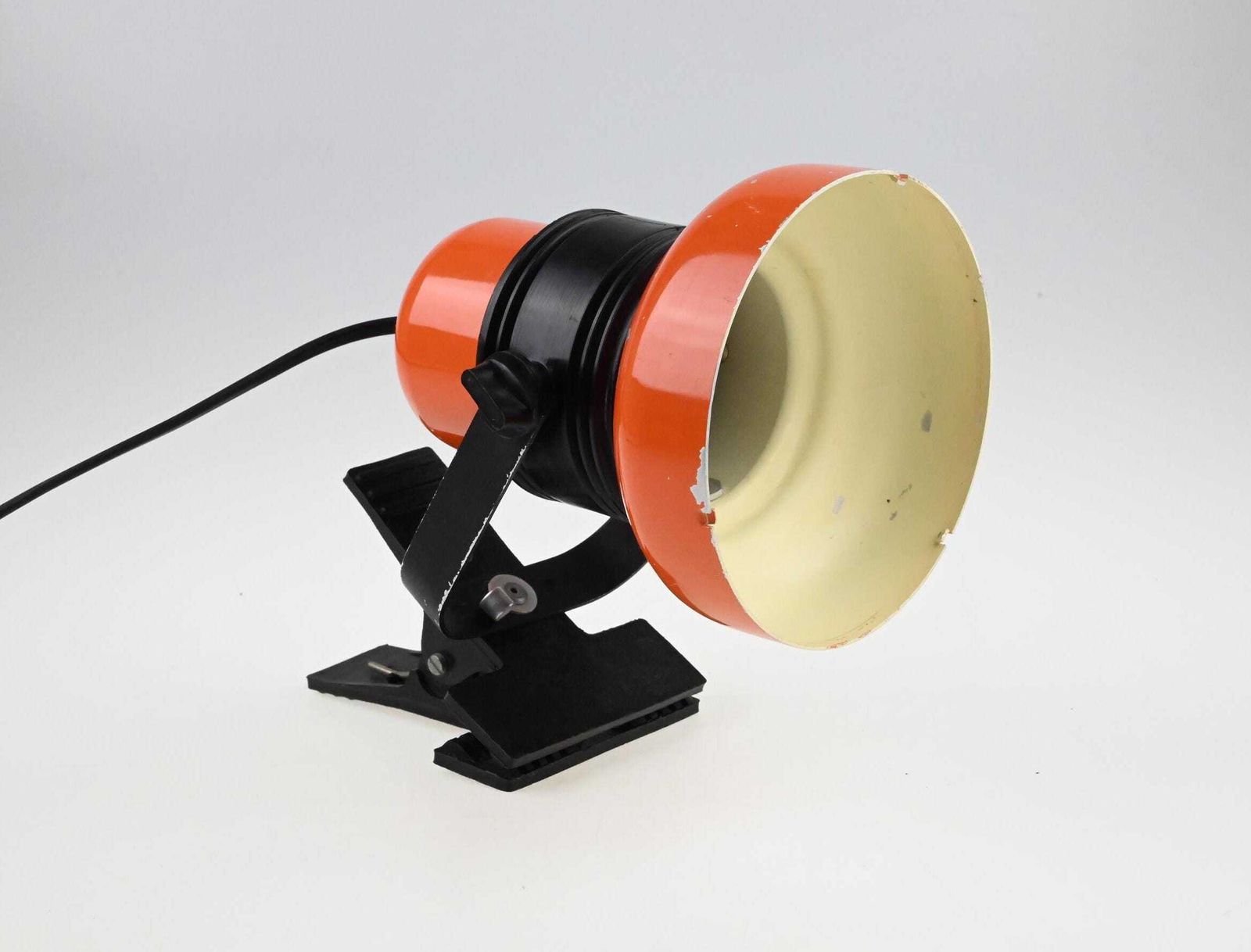 Mid Century Desk Lamp, Clip On Lamp, Desk Metal Lamp, Table Lamp, Desk Lamp, Bedside Lamp, Mid Century Lamp, Orange Lamp, Table Light photo for sale