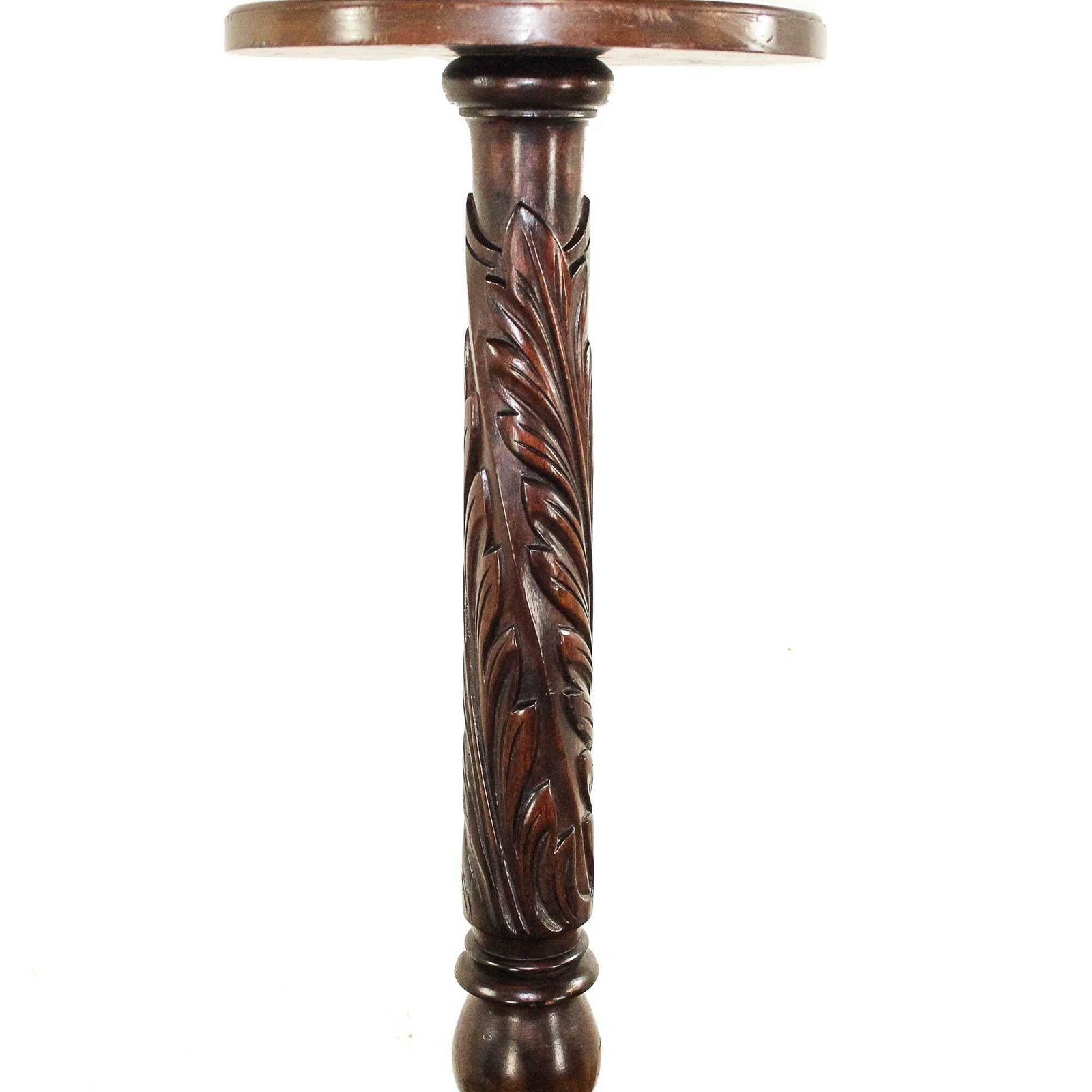 Antique Carved Mahogany Torchiere | Antique Plant Stand | Mahogany Stand | Plant Stand | Antique Stand | Torchiere (M 5826) photo vintage