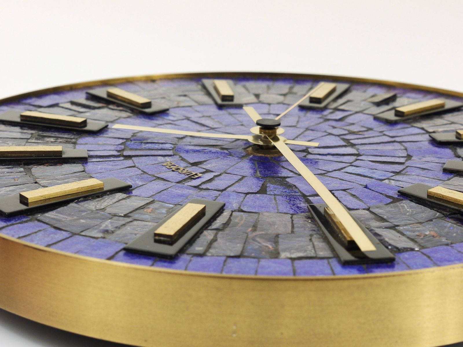 photo buy Round Modernist Blue Mosaic Wall Clock "Europa, " Germany, 1950s