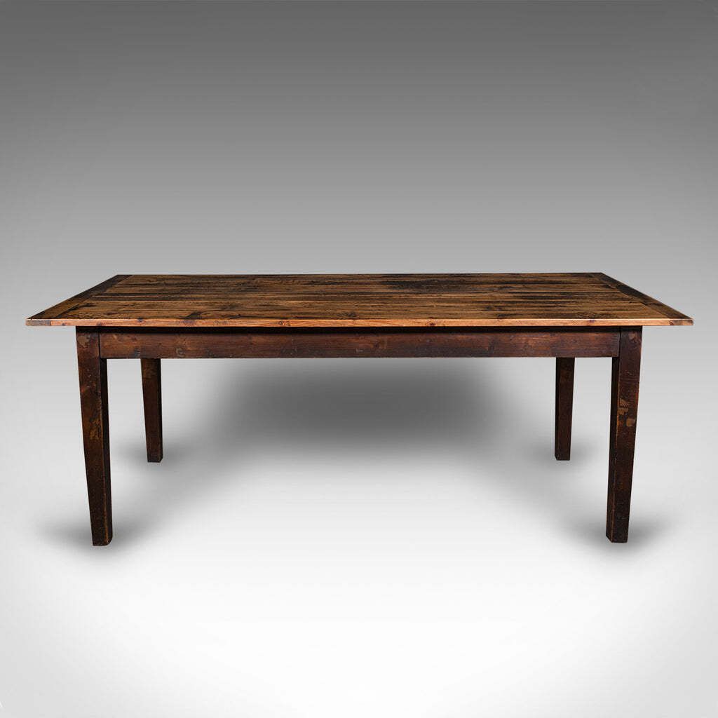 Antique 6 Seater Country House Dining Table, English, Pine, Kitchen, Victorian photo Furniture