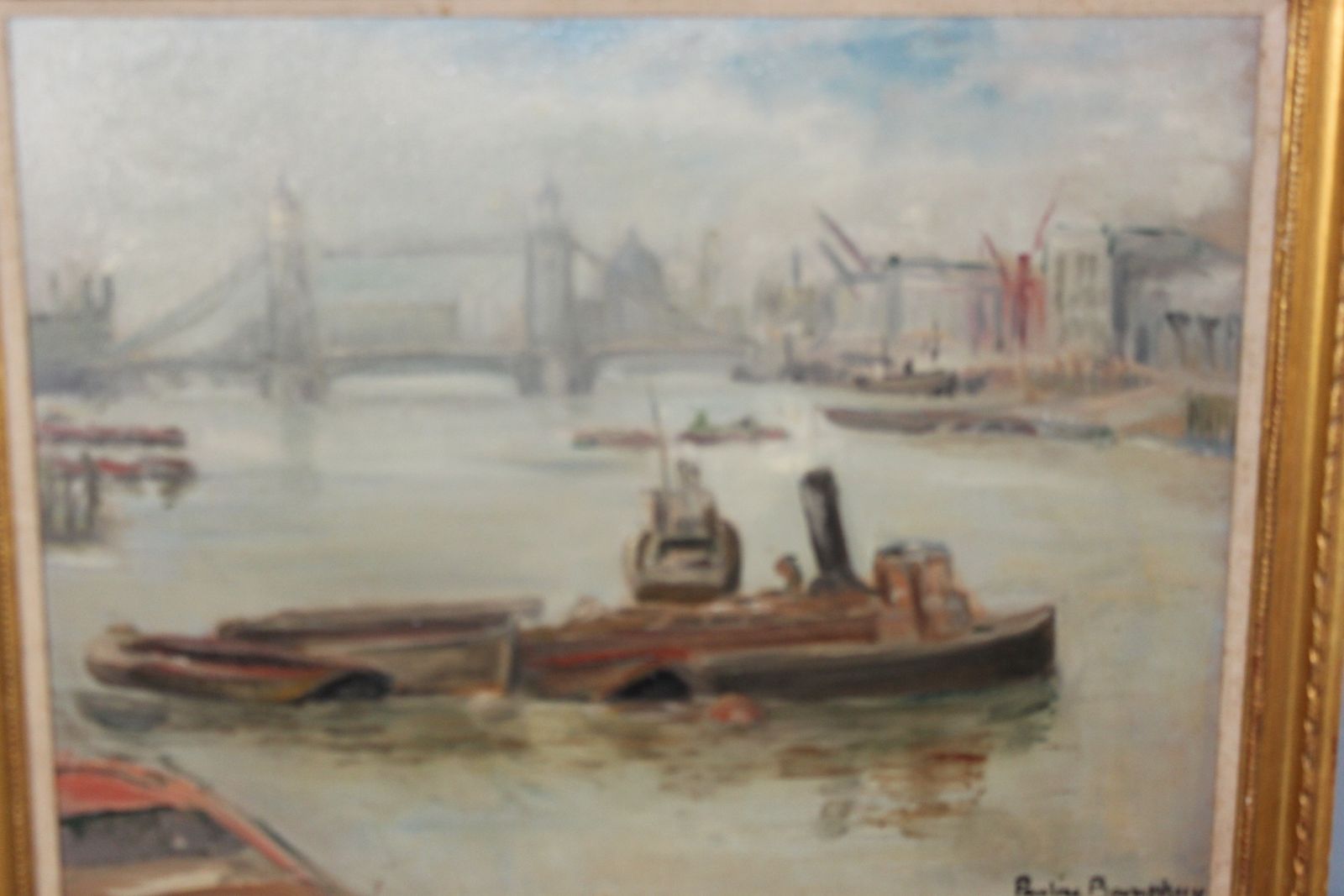 Pauline Boumphrey Tug Boats On The River Thames London Painting photo 550.0