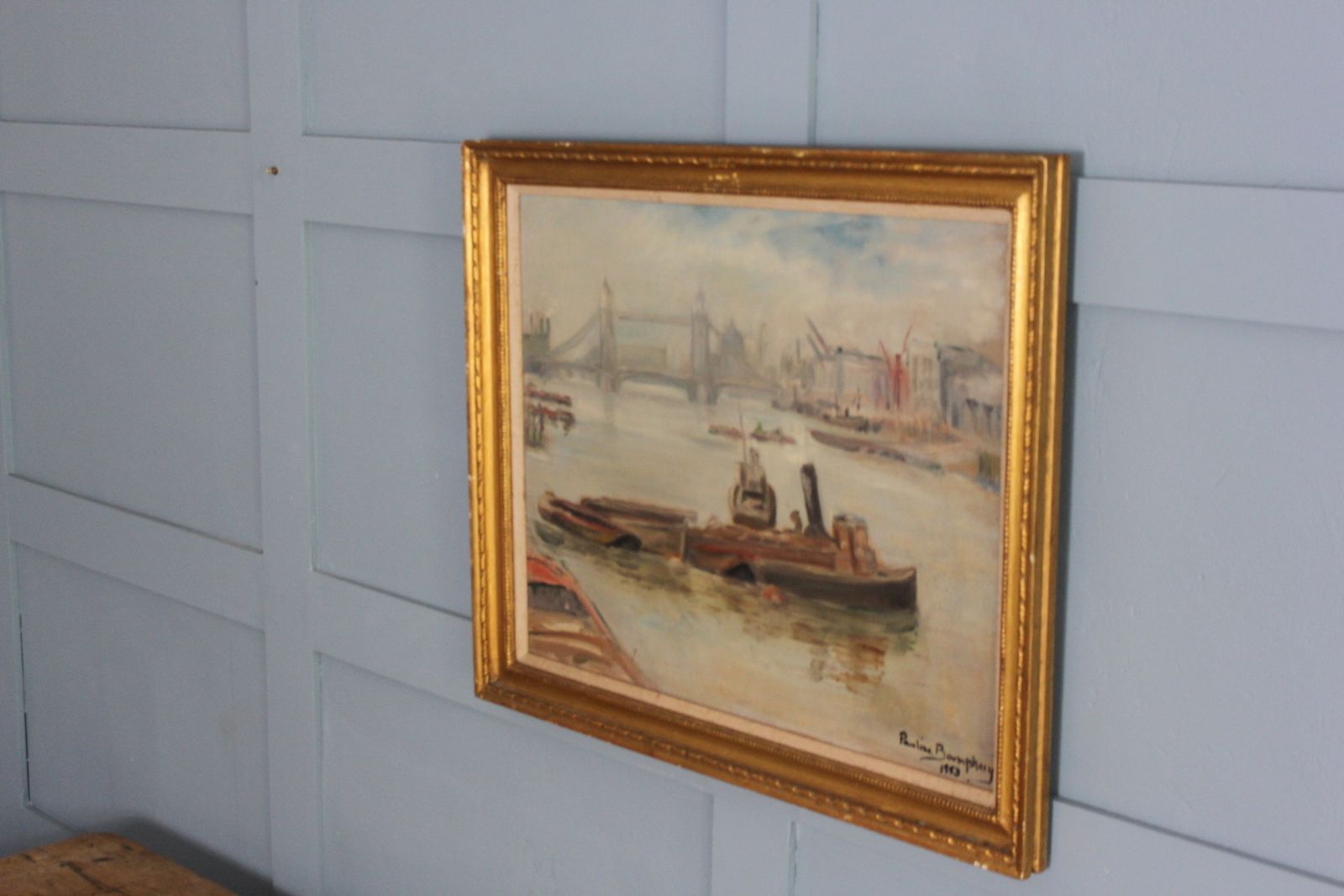 photo furniture Pauline Boumphrey Tug Boats On The River Thames London Painting