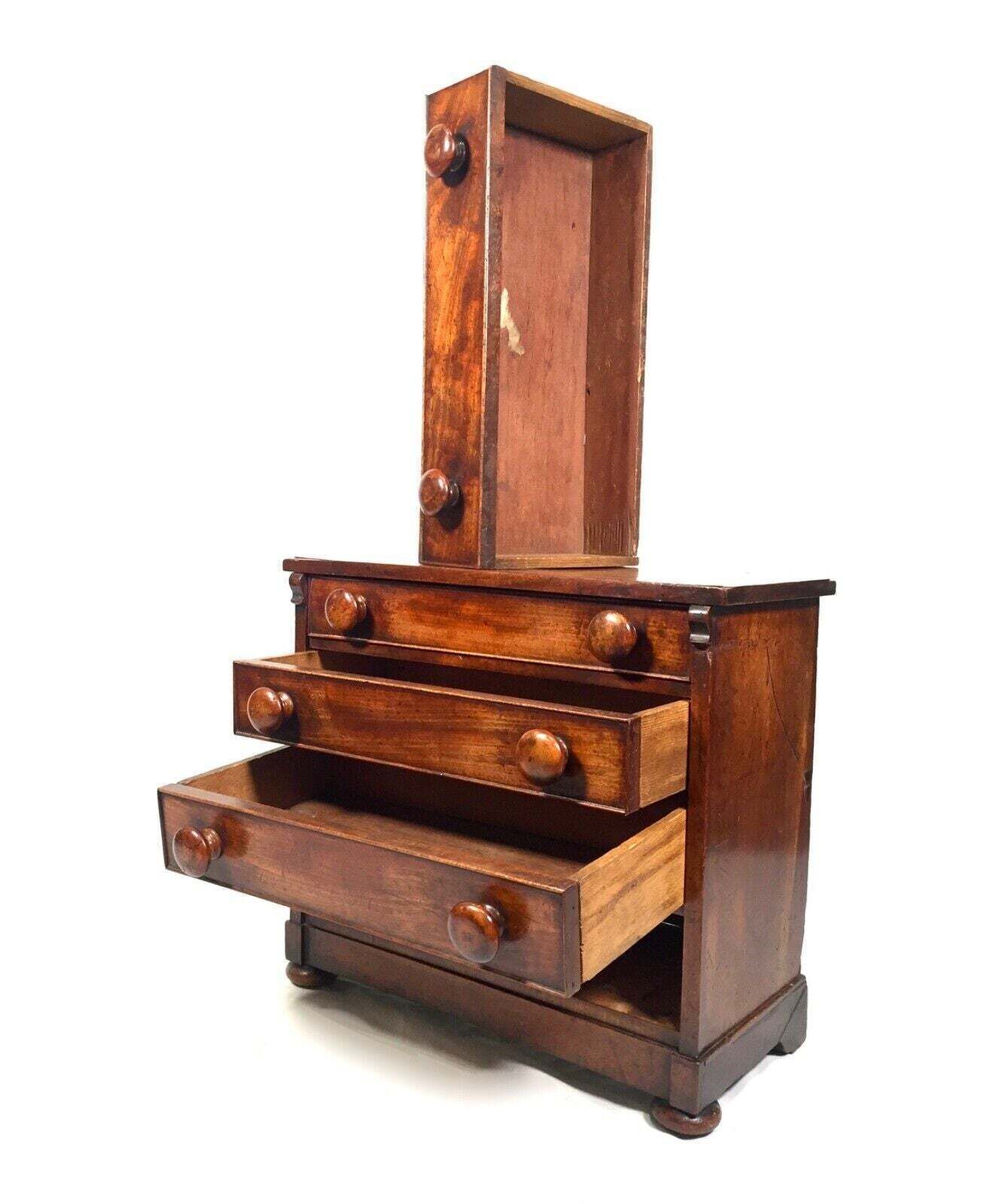 Antique Victorian 19th Century Wooden Chest Of Drawers / Apprentice Furniture photo vinterior