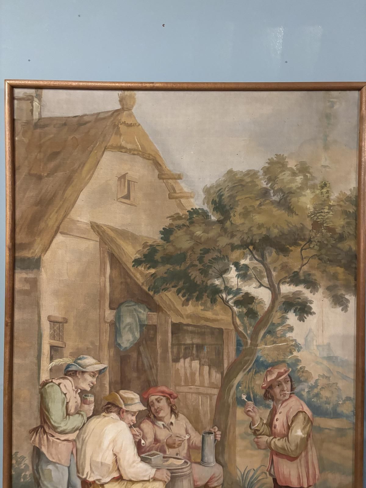 Large 19th Century Flemish Country Painting photo buy