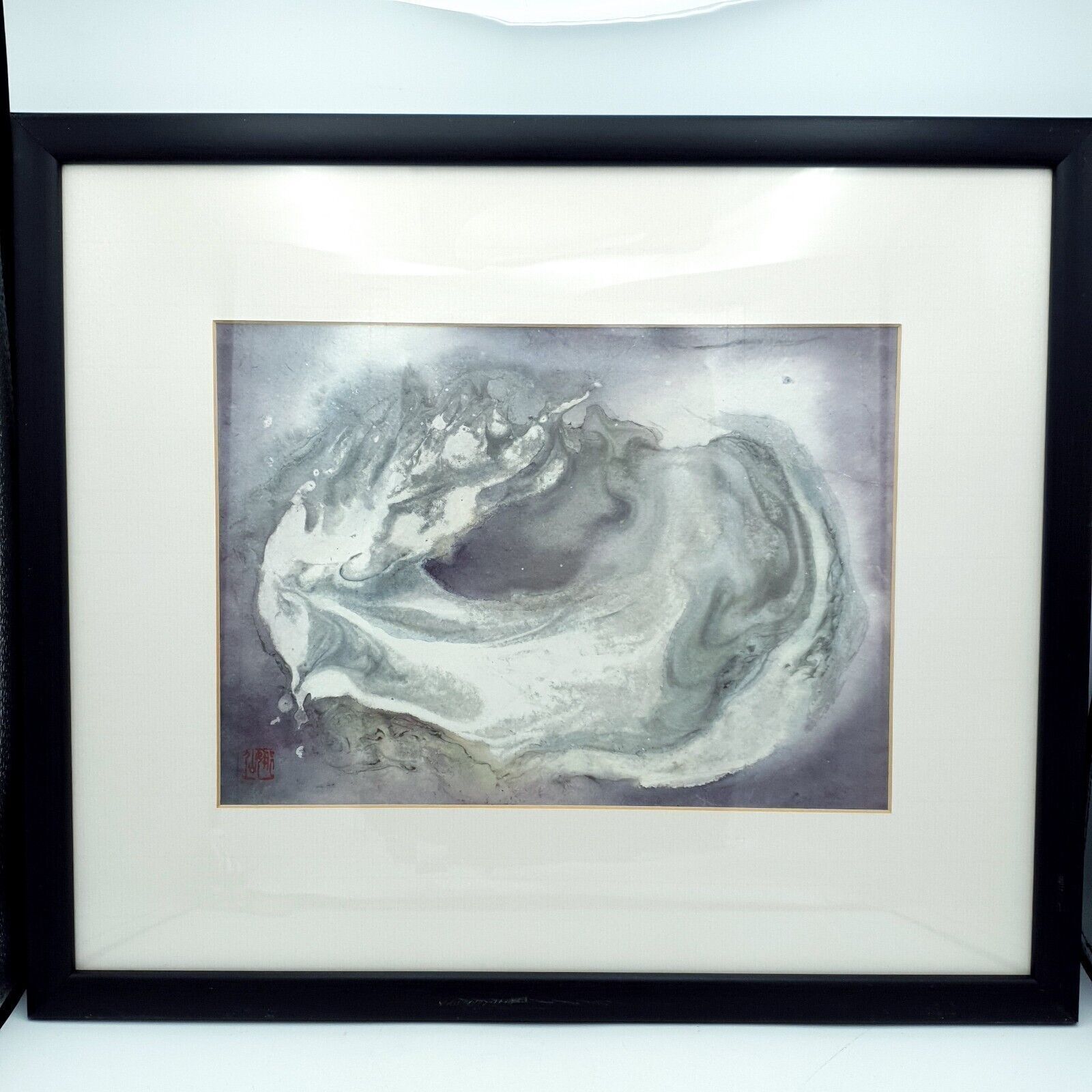 Chinese Ink & Colour Painting 'Vortex' Sheena Davis Artist On Xuan Paper Framed