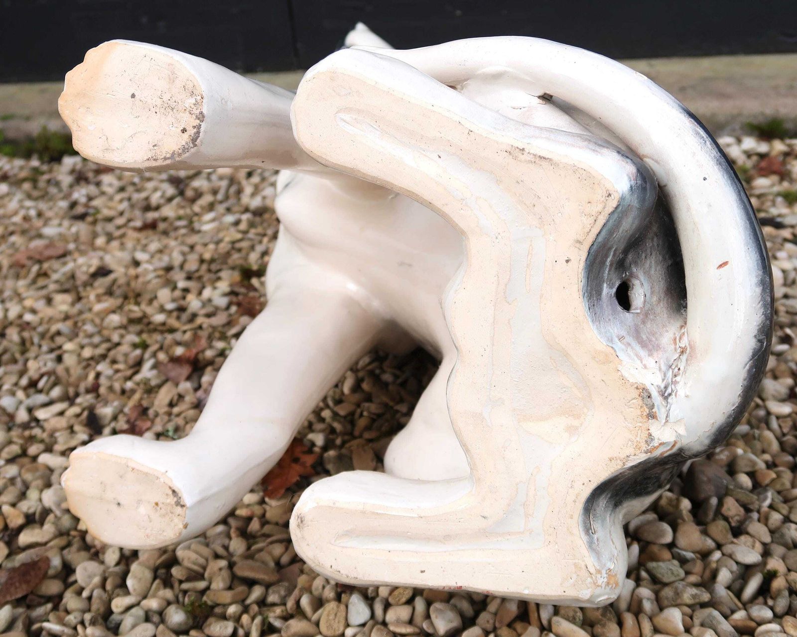 1980s Huge Ceramic Dalmatian Dog Statue / Vintage, Home Decor, Blanc And White photo vintage