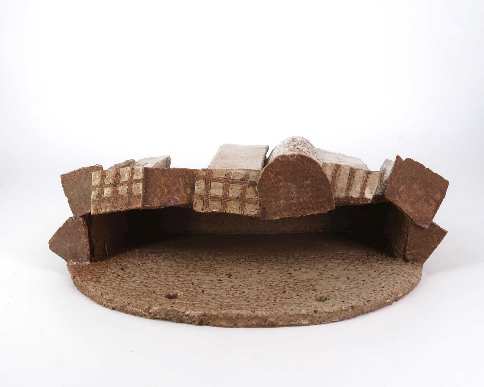 Wall Stoneware Ceramic Planter Representing A French Hilltop Village, France 1970s / Vintage, Cactus Plant Stand, Rustic photo Home Decor